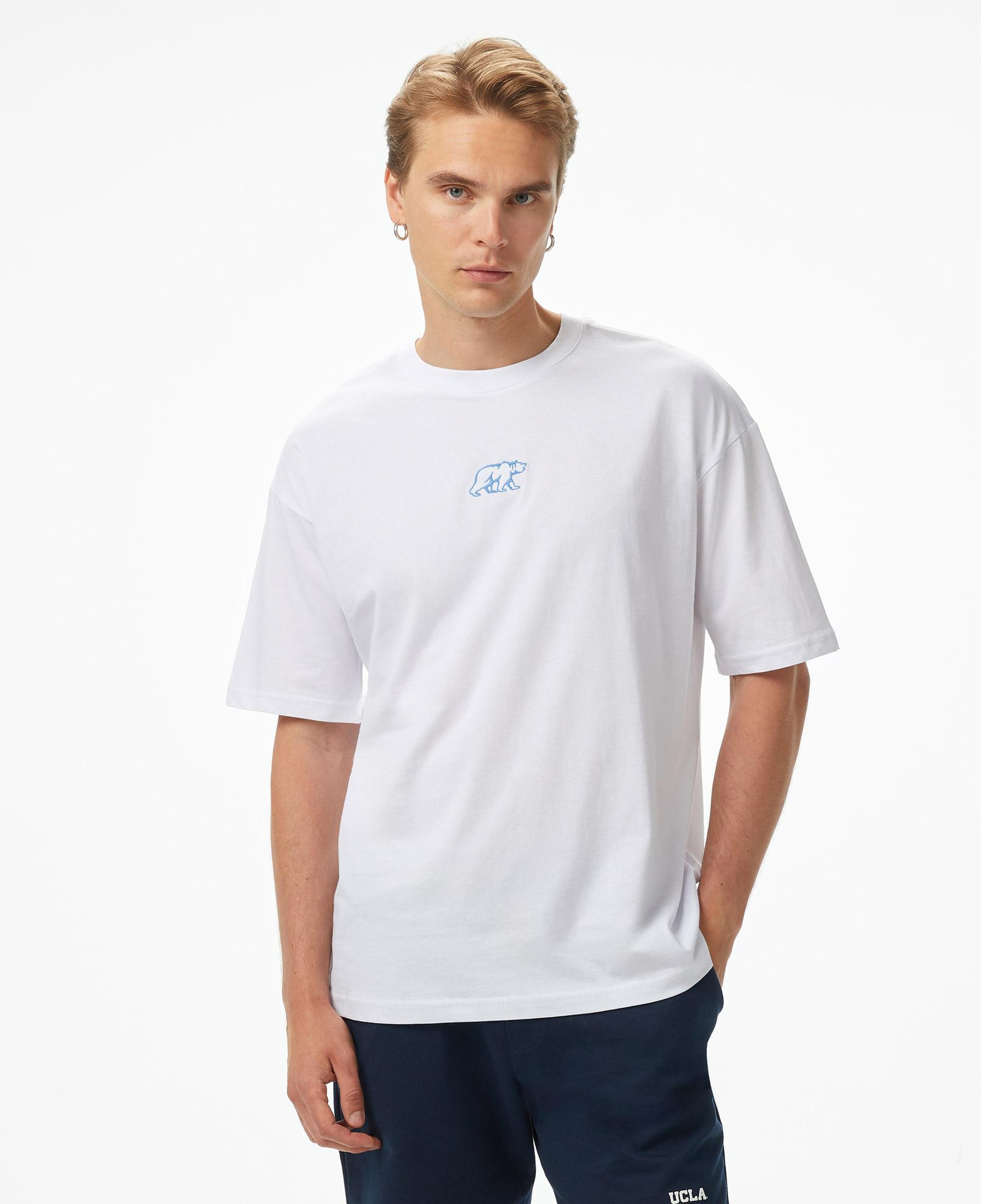 Ucla Sinclair Erkek Beyaz Bisiklet Yaka T-Shirt