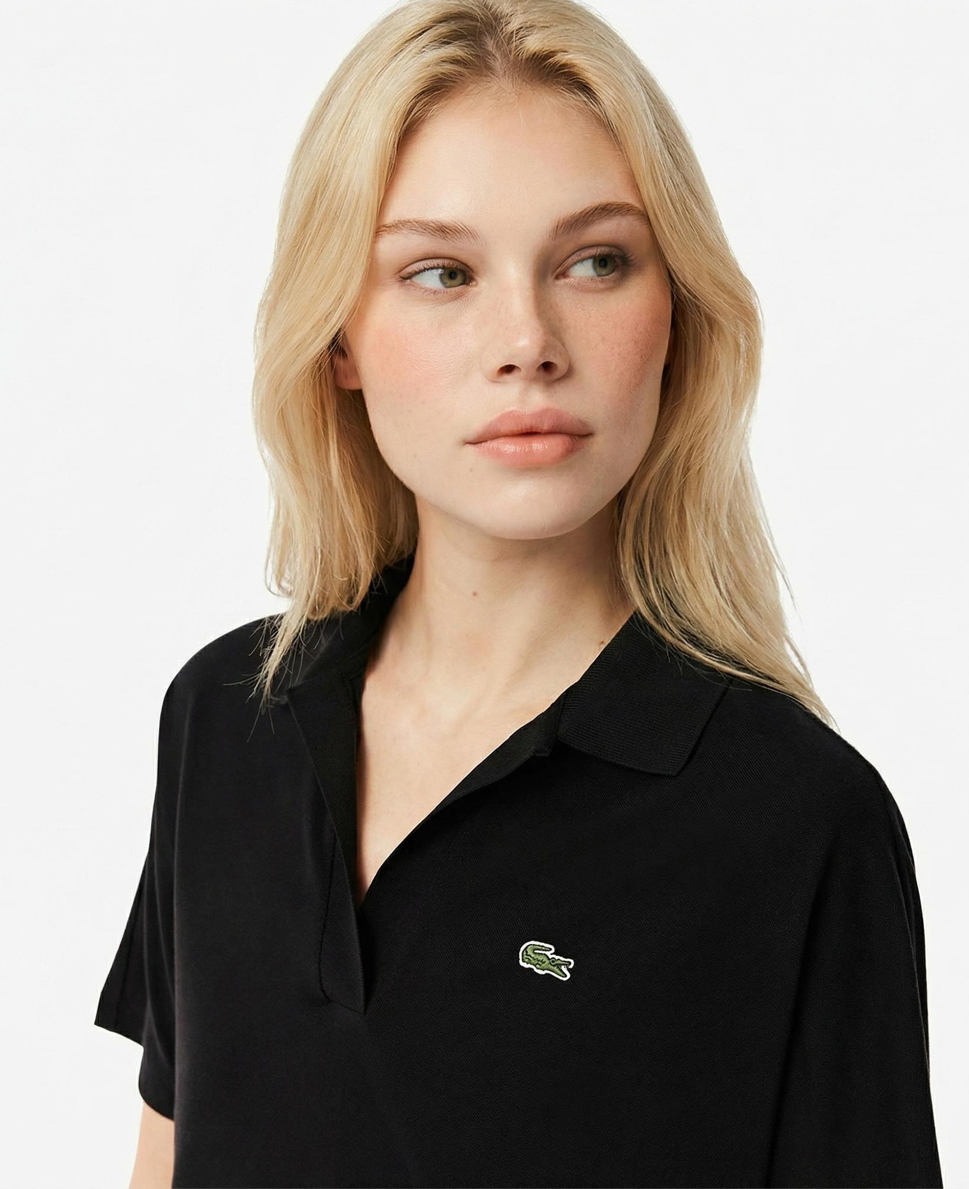 Lacoste Kadın Relaxed Fit Siyah Polo