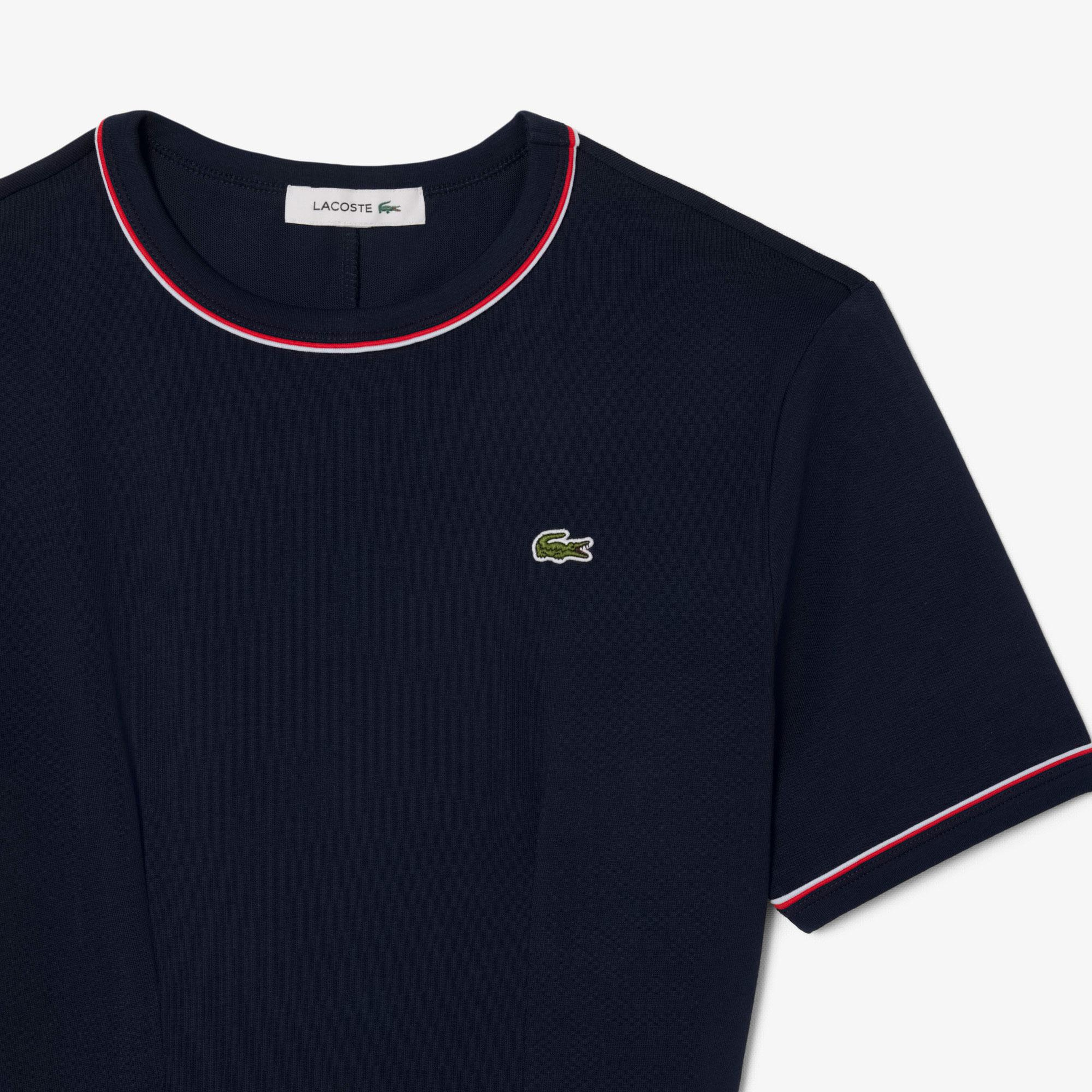 Lacoste Kadın Flare Fit Kısa Kollu Bisiklet Yaka Lacivert Elbise