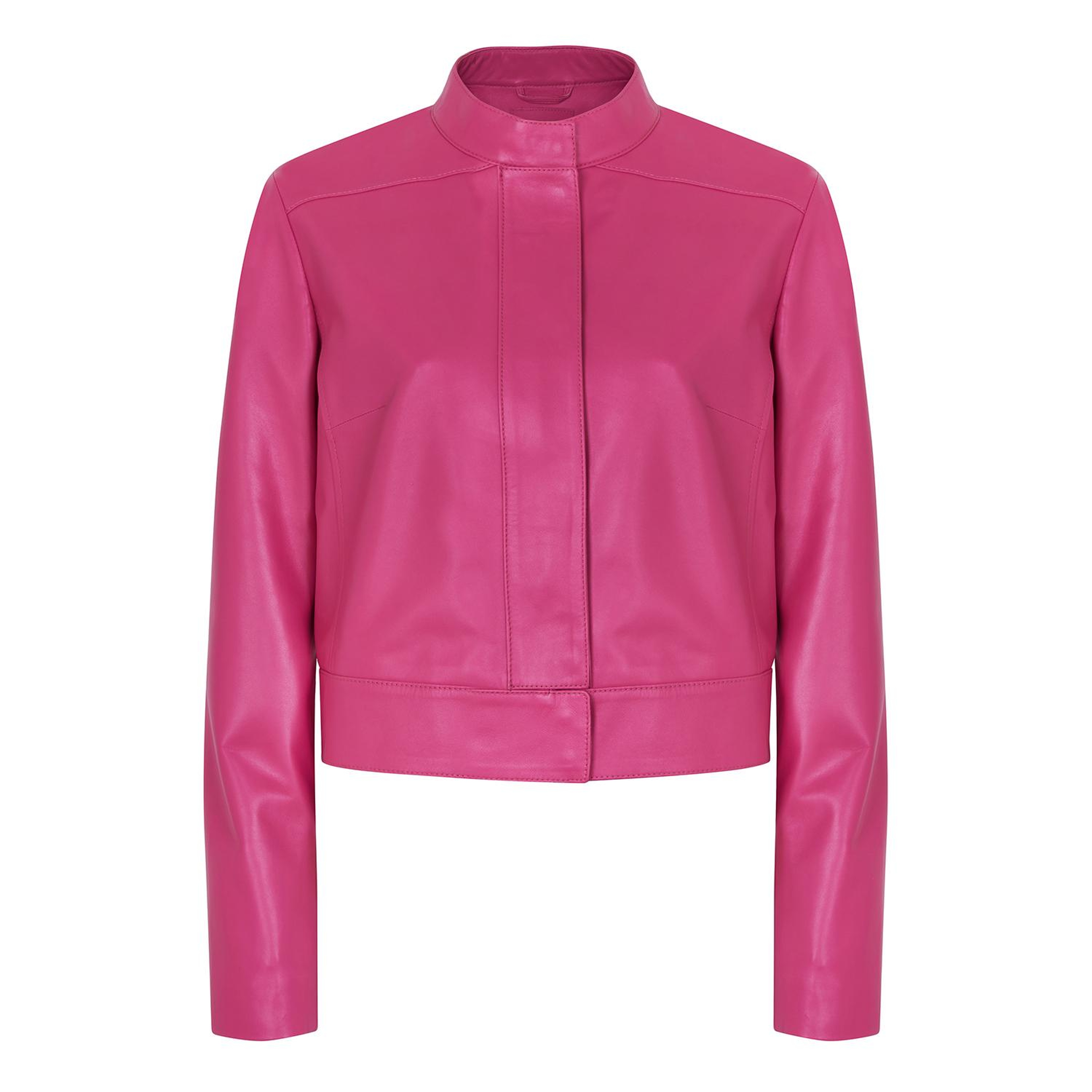 Maura Pembe Kadın Deri Ceket