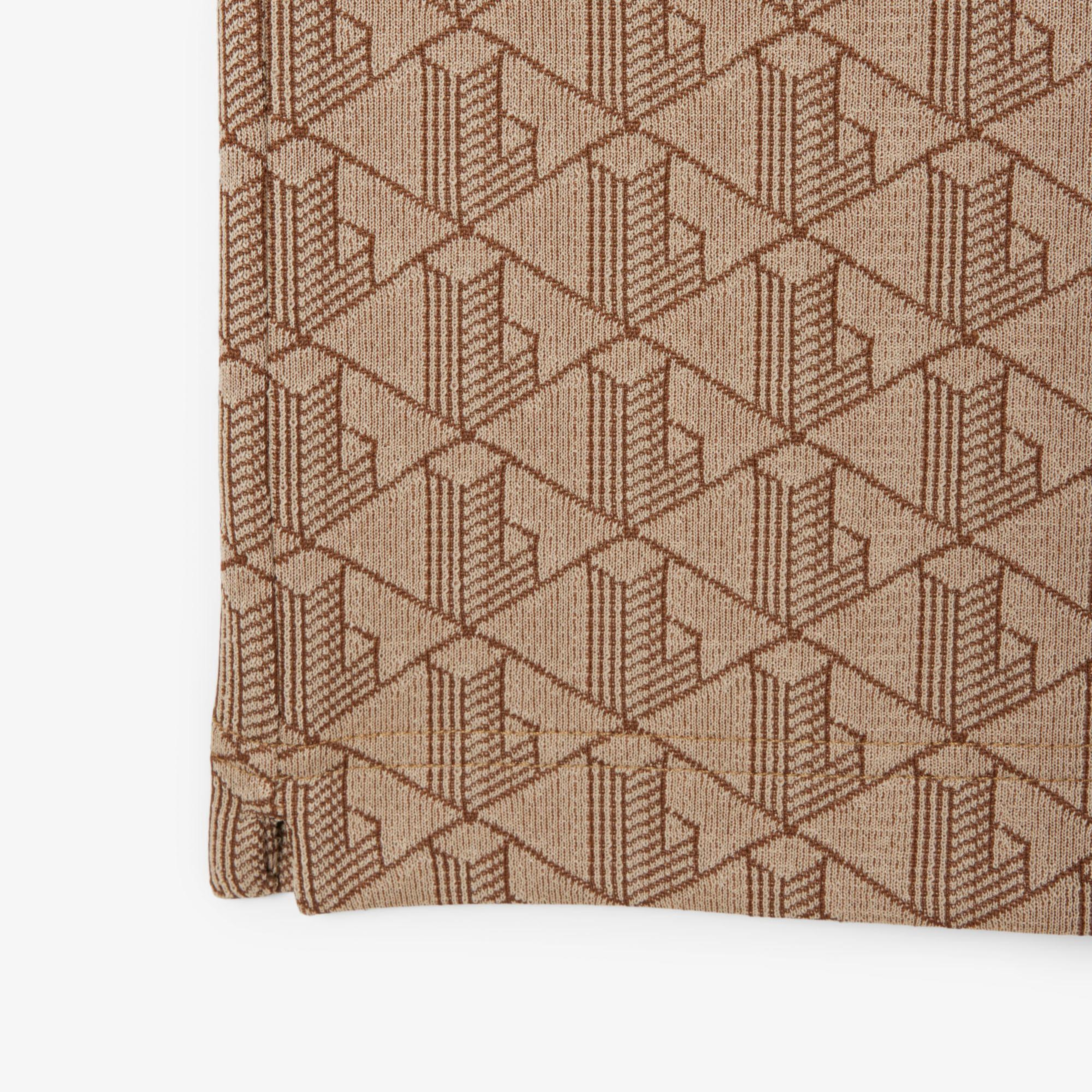 Lacoste Erkek Classic Fit Monogram Kahverengi Polo