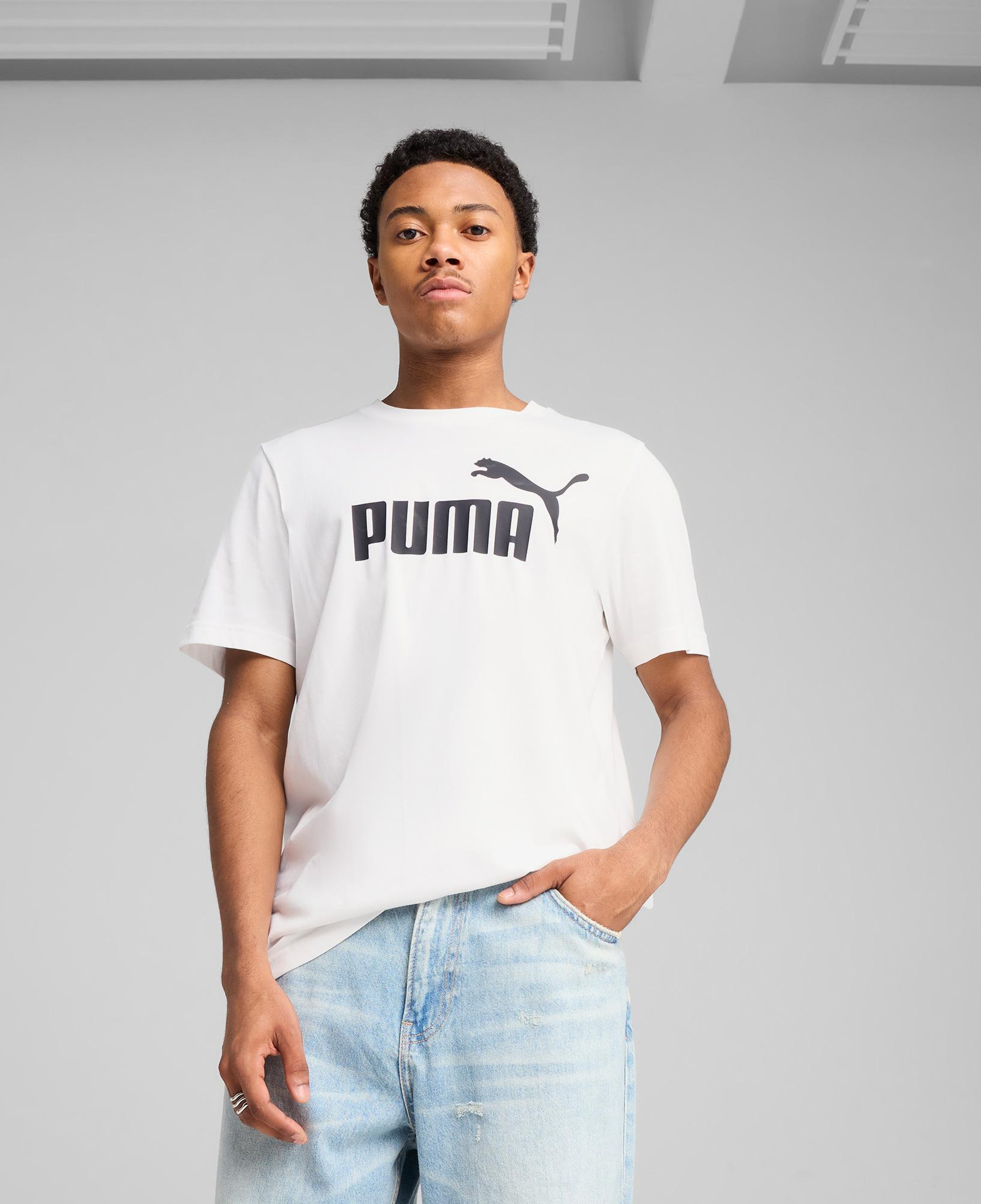 Puma Essentials No. 1 Logo Erkek Beyaz T-Shirt
