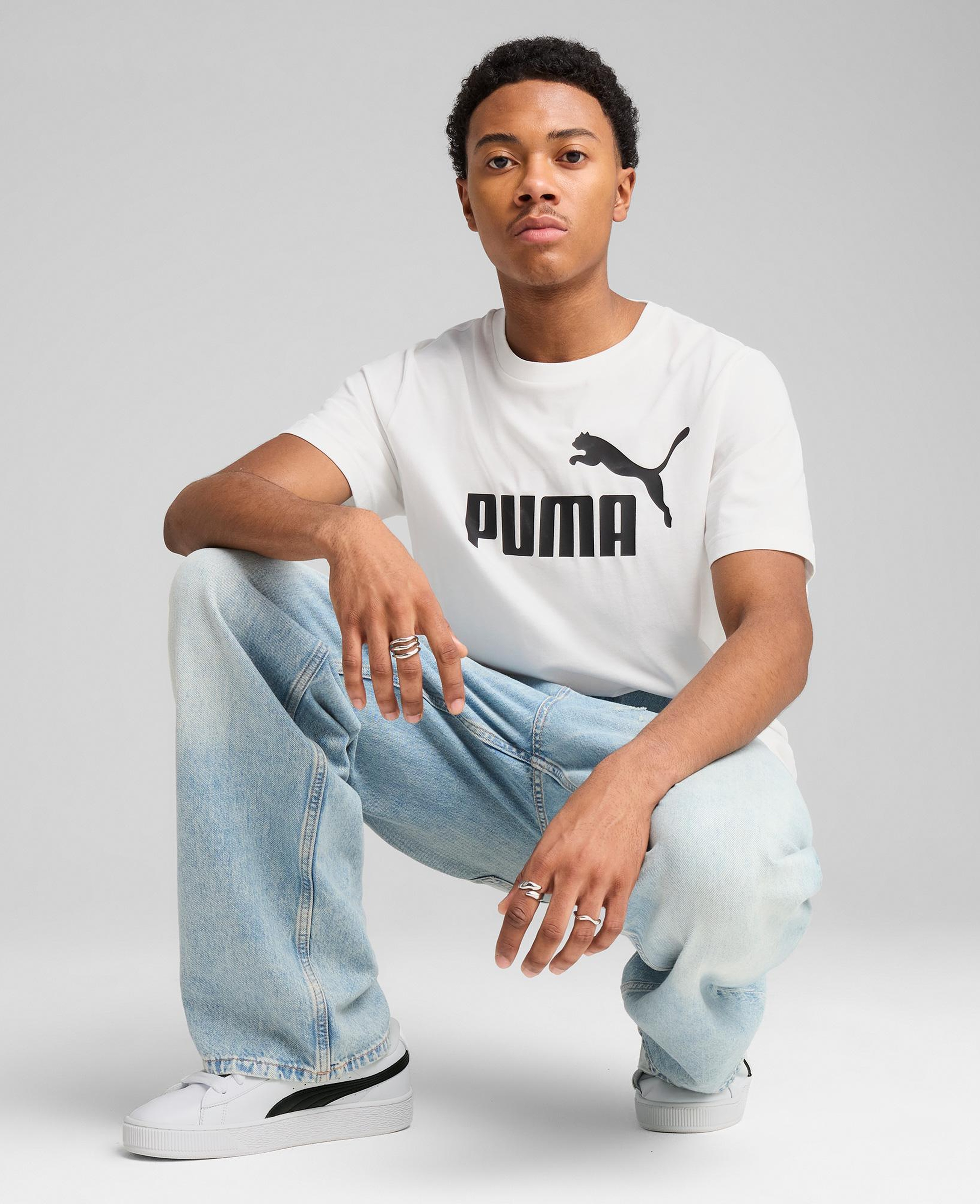 Puma Essentials No. 1 Logo Erkek Beyaz T-Shirt