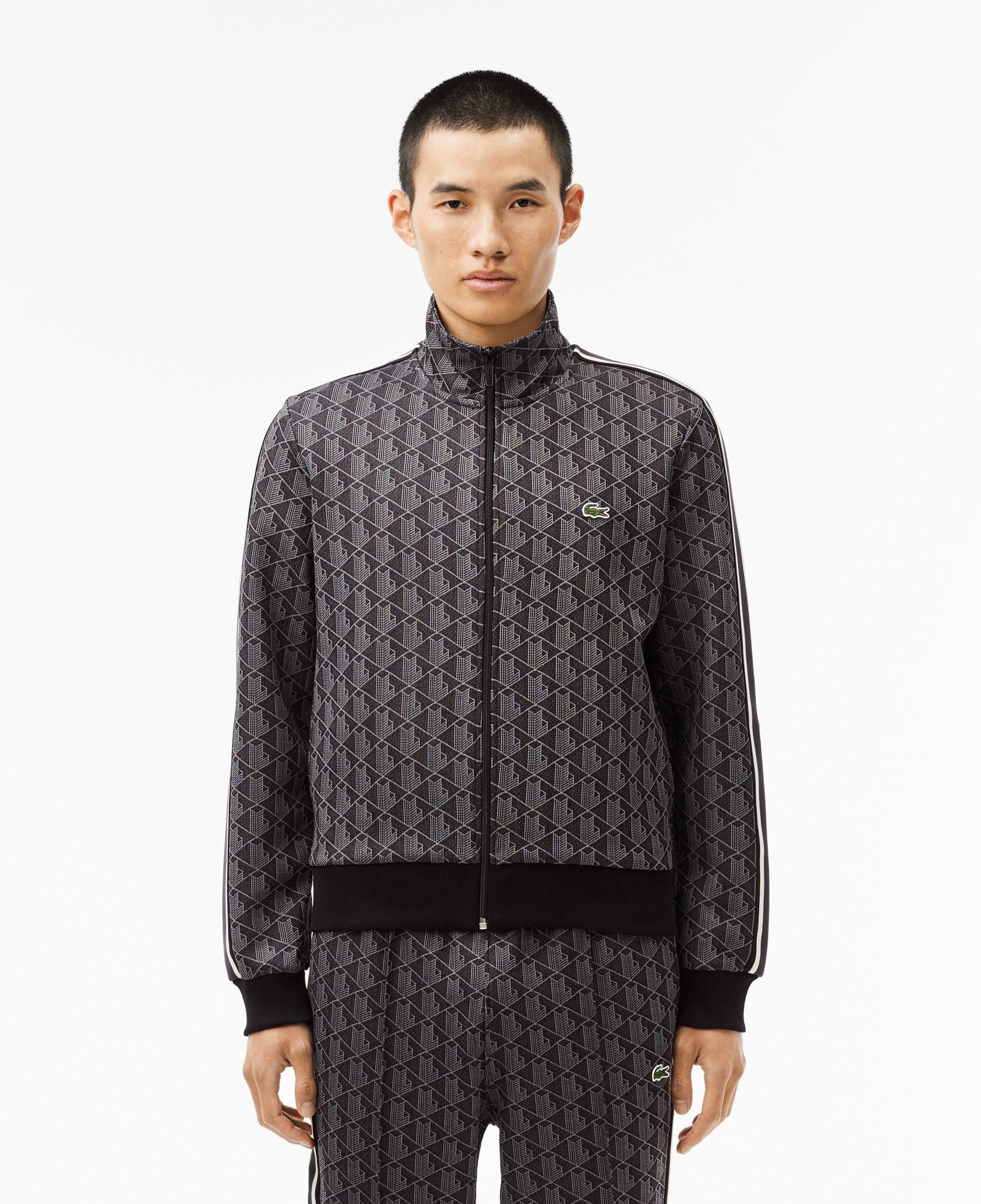 Lacoste Erkek Regular Fit Fermuarlı Monogram Siyah Sweatshirt