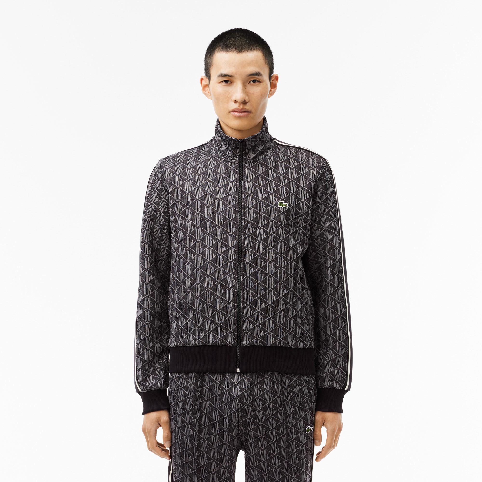 Lacoste Erkek Regular Fit Fermuarlı Monogram Siyah Sweatshirt