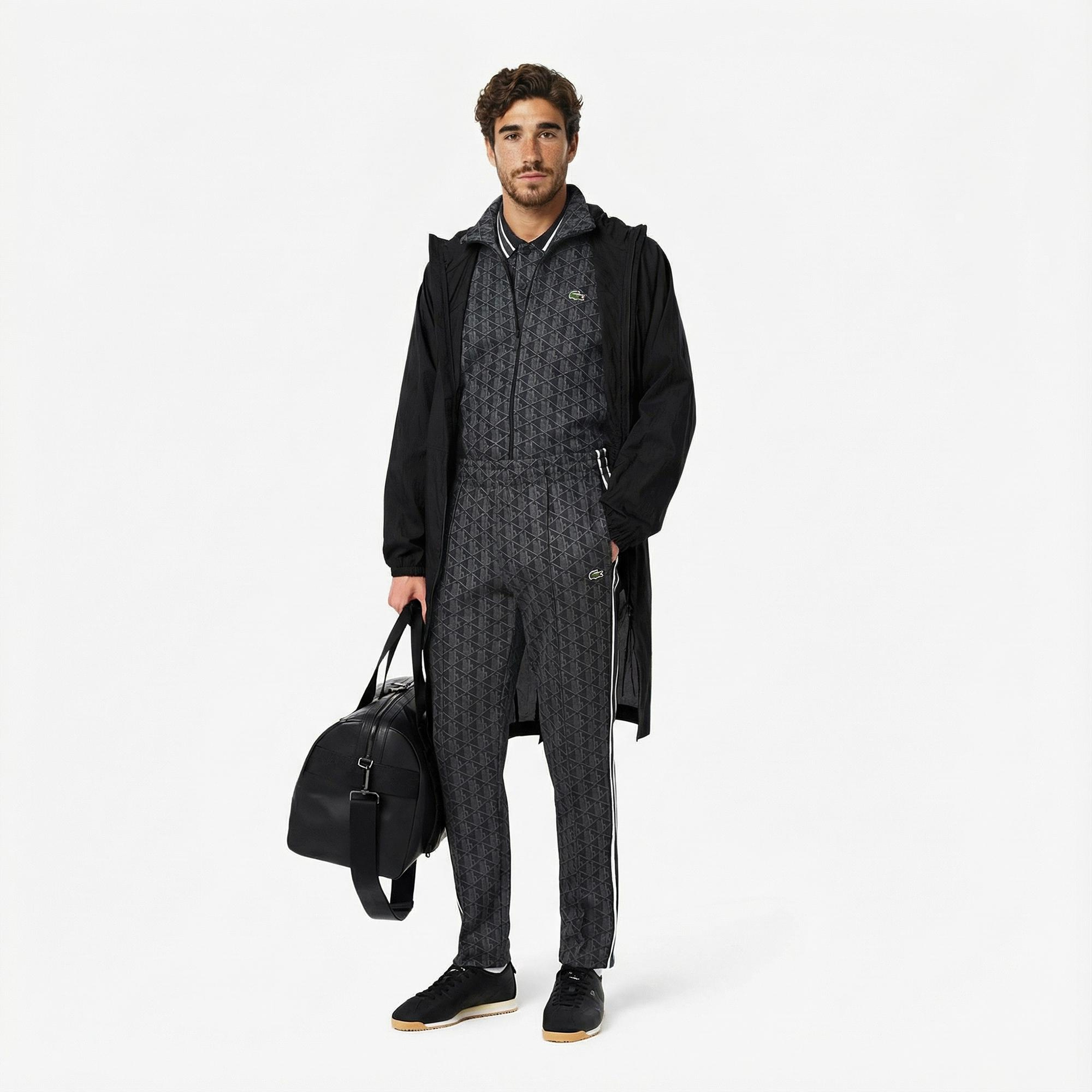 Lacoste Paris Erkek Regular Fit Monogram Siyah Eşofman Altı