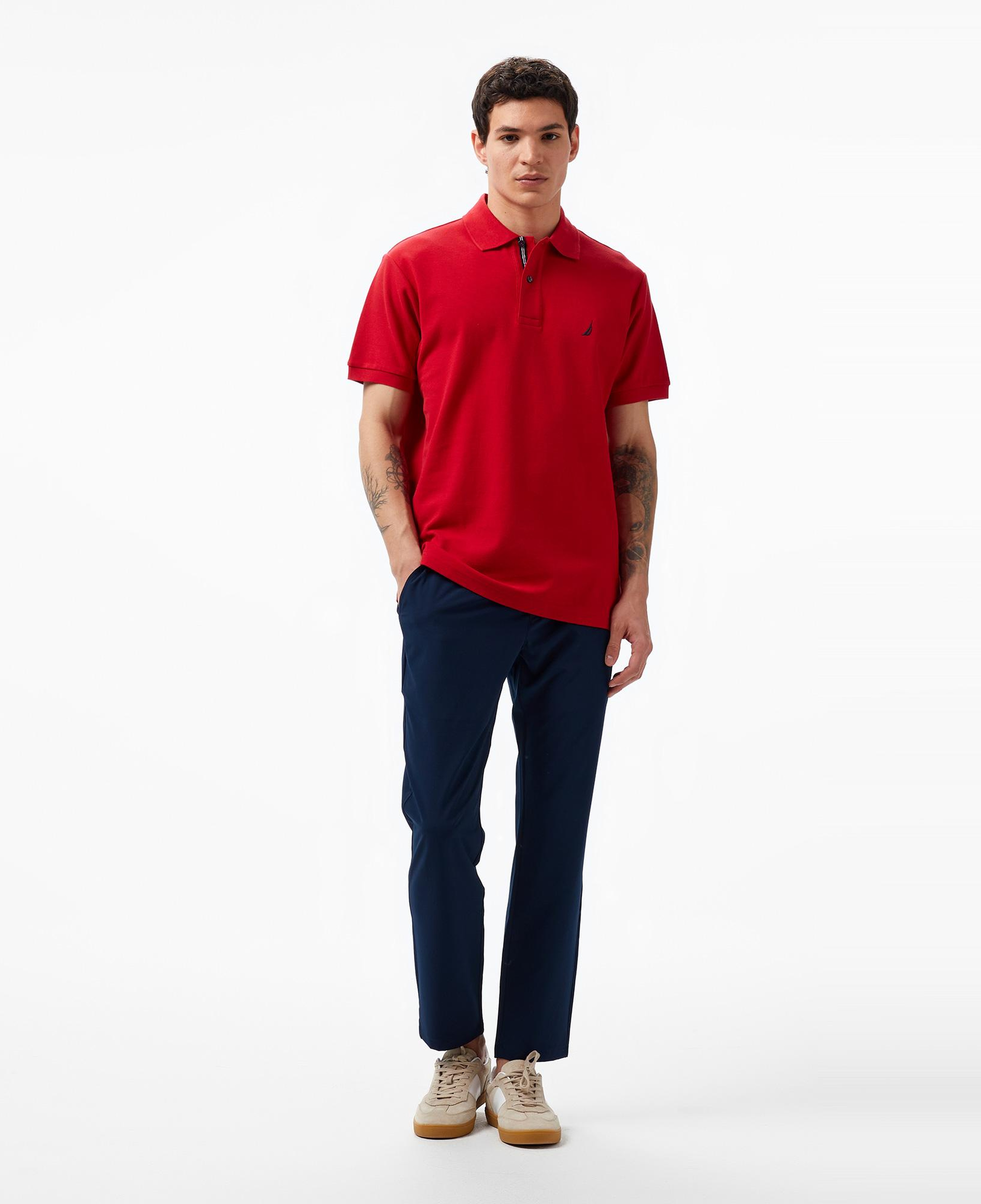 Nautica Erkek Kırmızı Classic Fit Kısa Kollu Polo Yaka T-Shirt