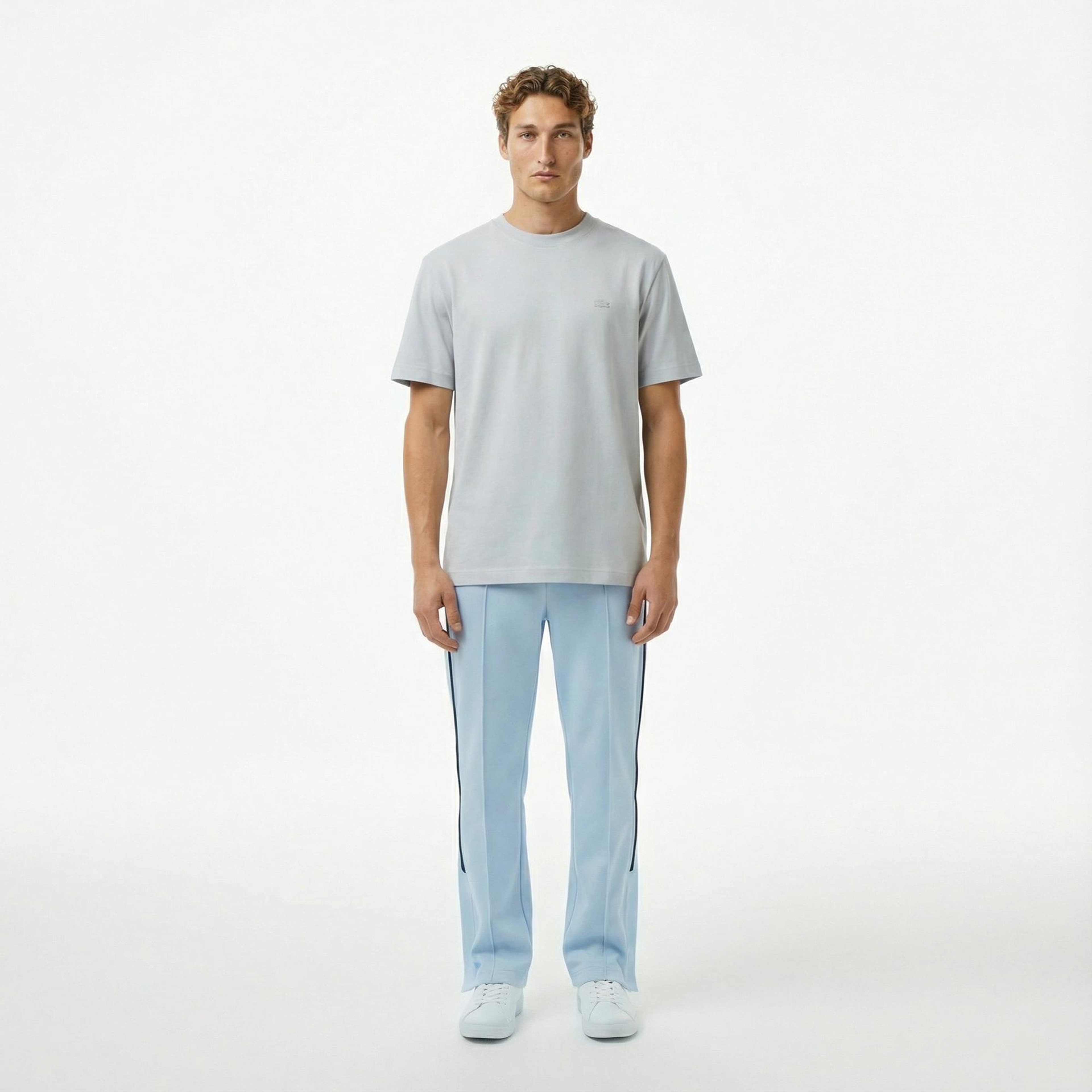 Lacoste Erkek Relaxed Fit Bisiklet Yaka Gri T-Shirt