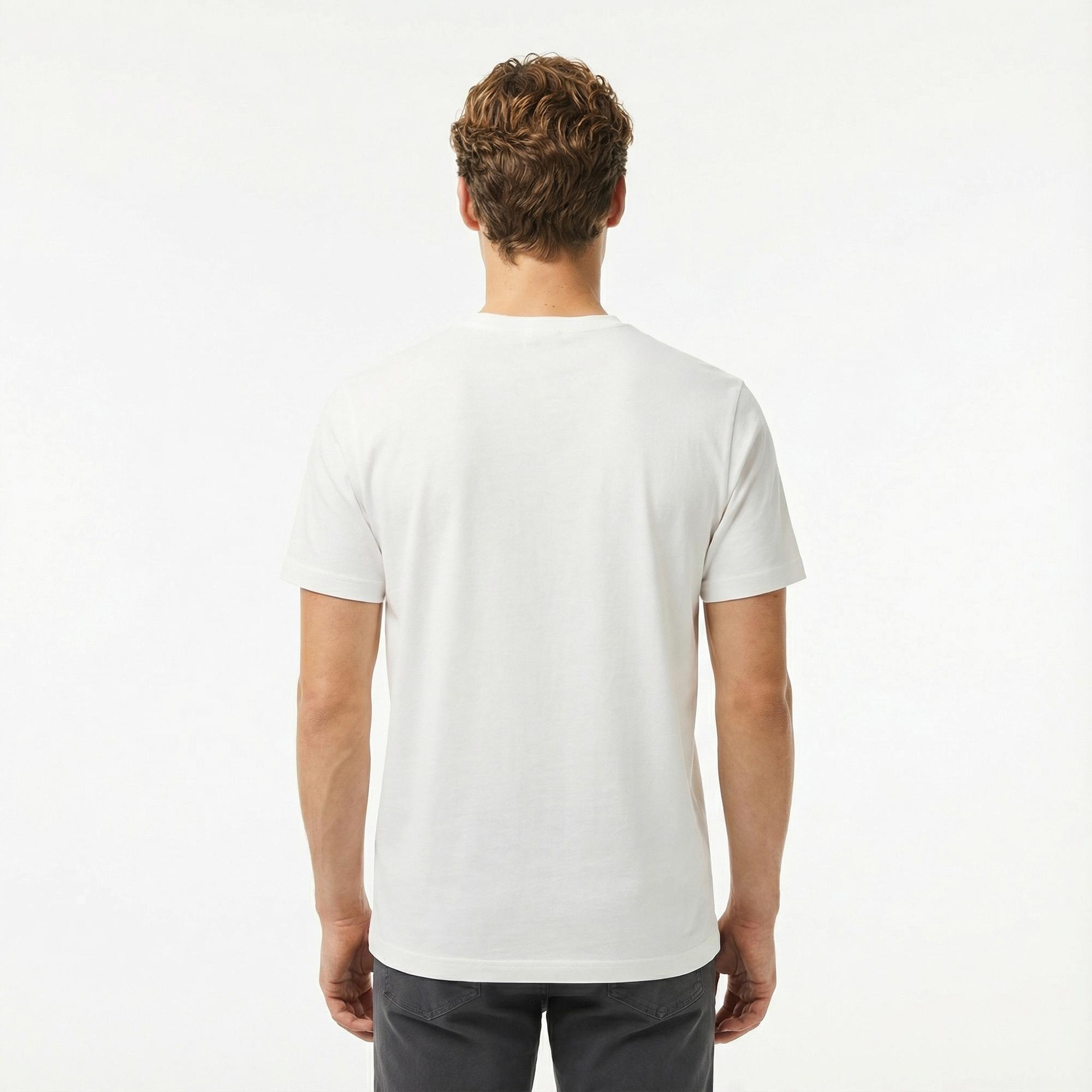 Lacoste Erkek Relaxed Fit Bisiklet Yaka Beyaz T-Shirt