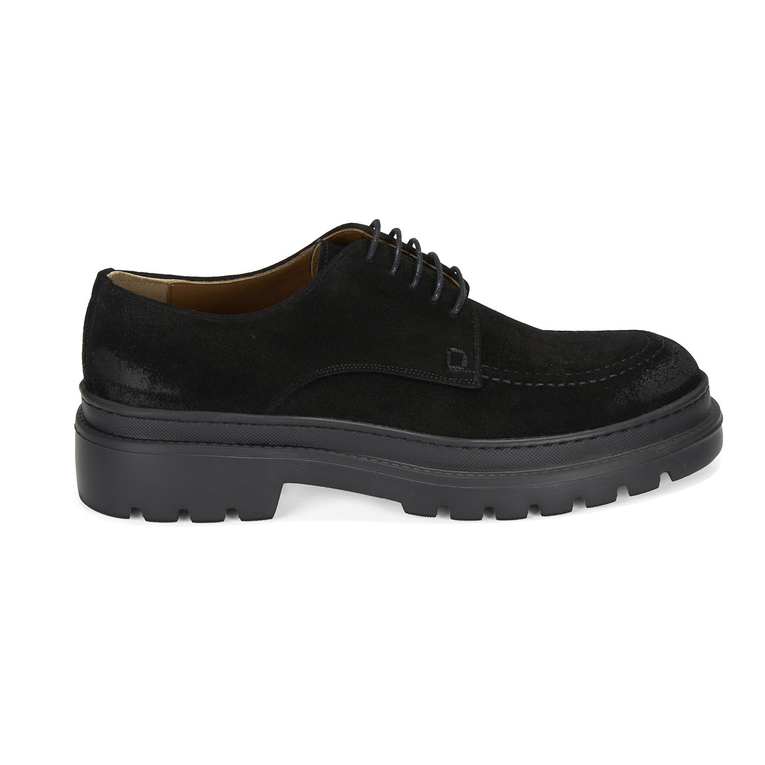 Fabian Siyah Erkek Süet Deri Günlük Ayakkabı