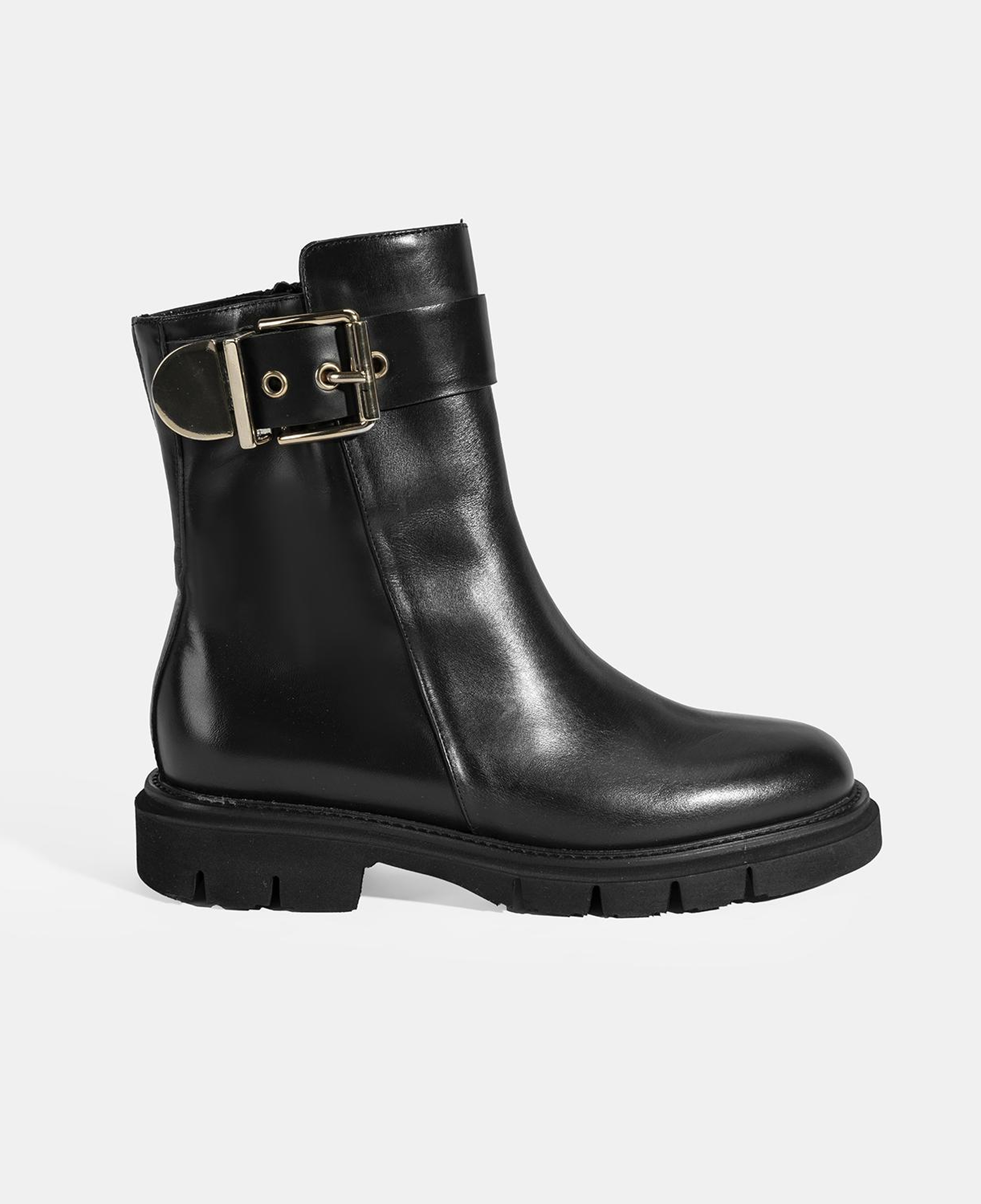 Luca Grossi Kadın Siyah Metal Tokalı Deri Bot