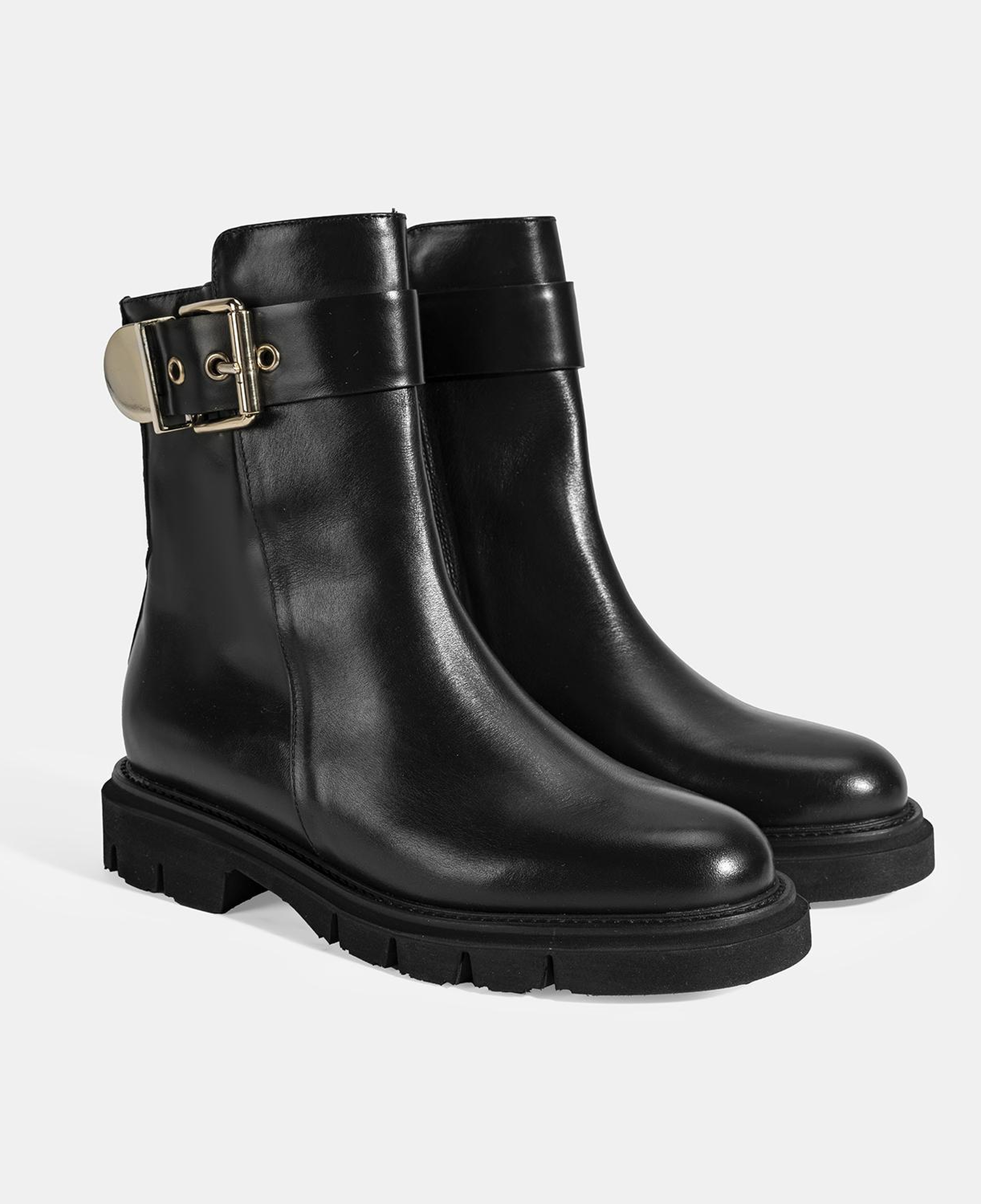 Luca Grossi Kadın Siyah Metal Tokalı Deri Bot