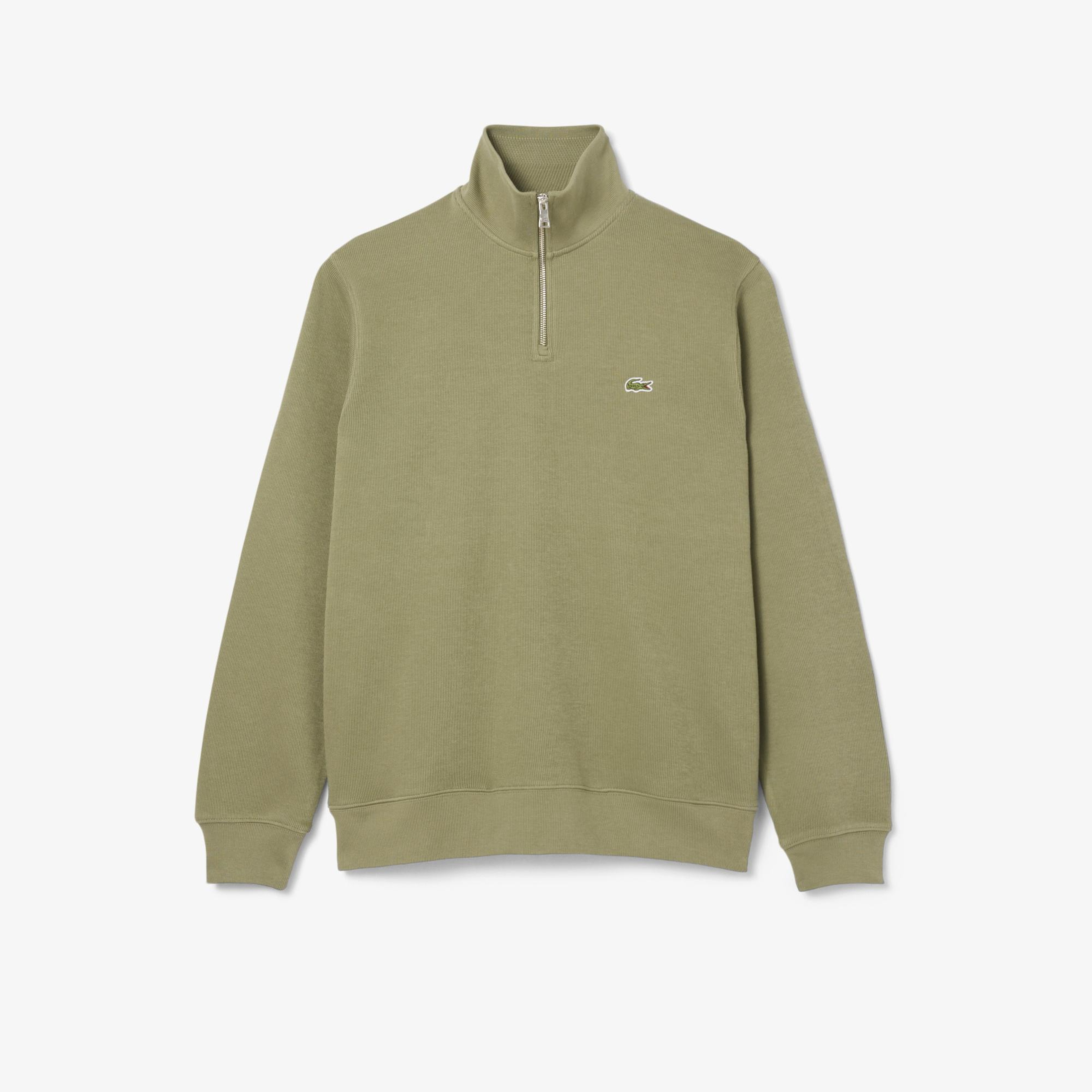 Lacoste Erkek Classic Fit Yarım Fermuarlı Haki Sweatshirt