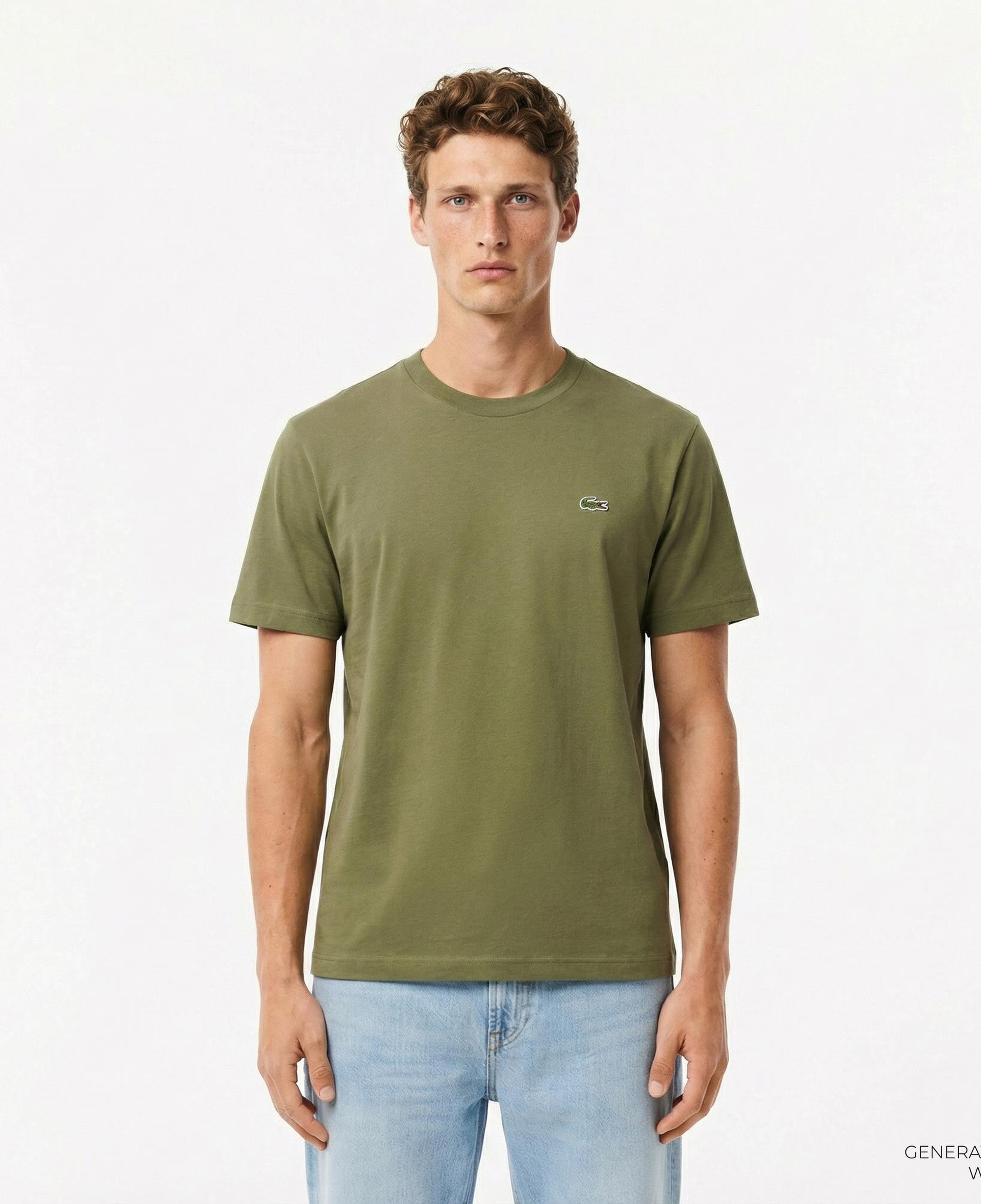 Lacoste Erkek Classic Fit Bisiklet Yaka Haki T-Shirt