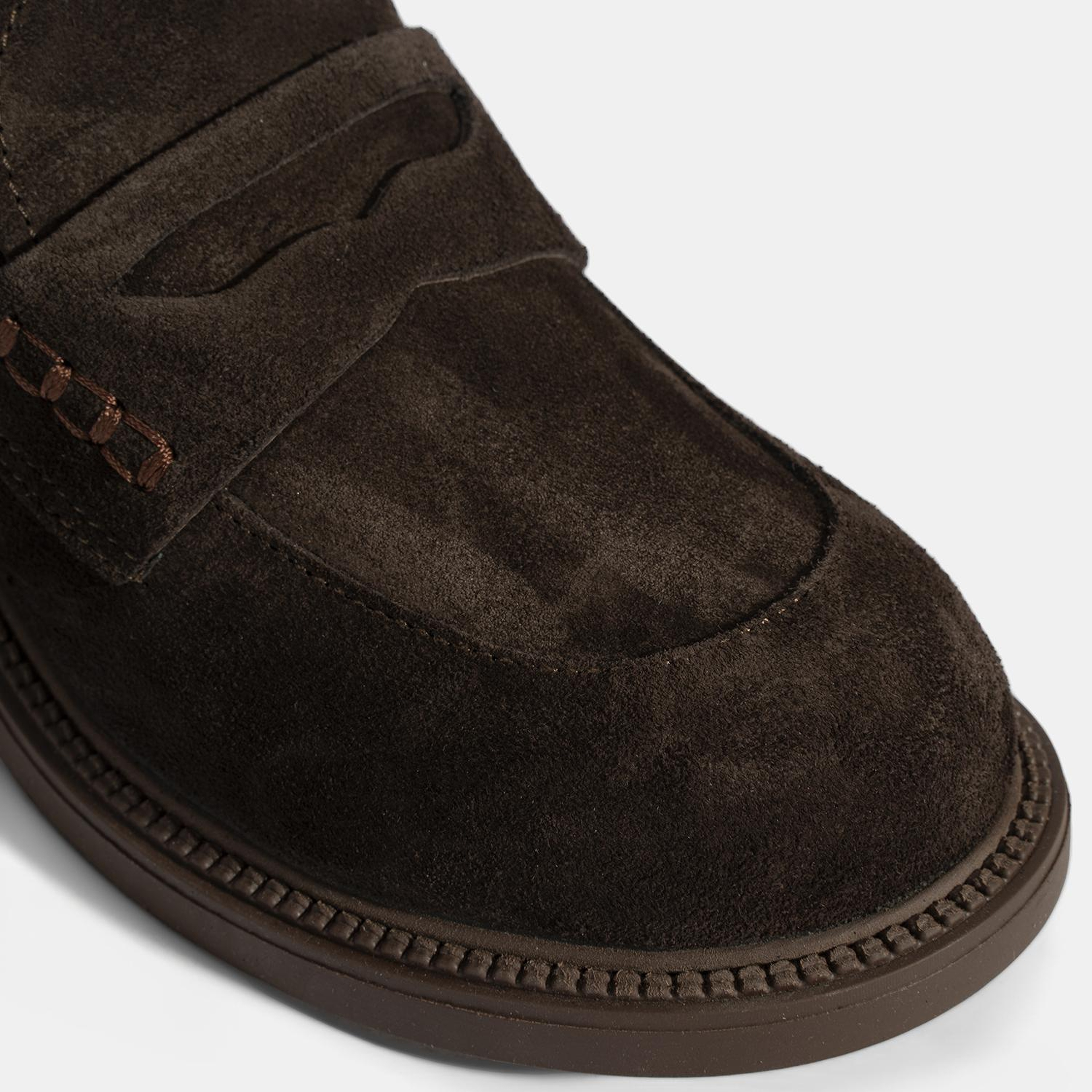 Kadın Kahve Topuklu Süet Loafer