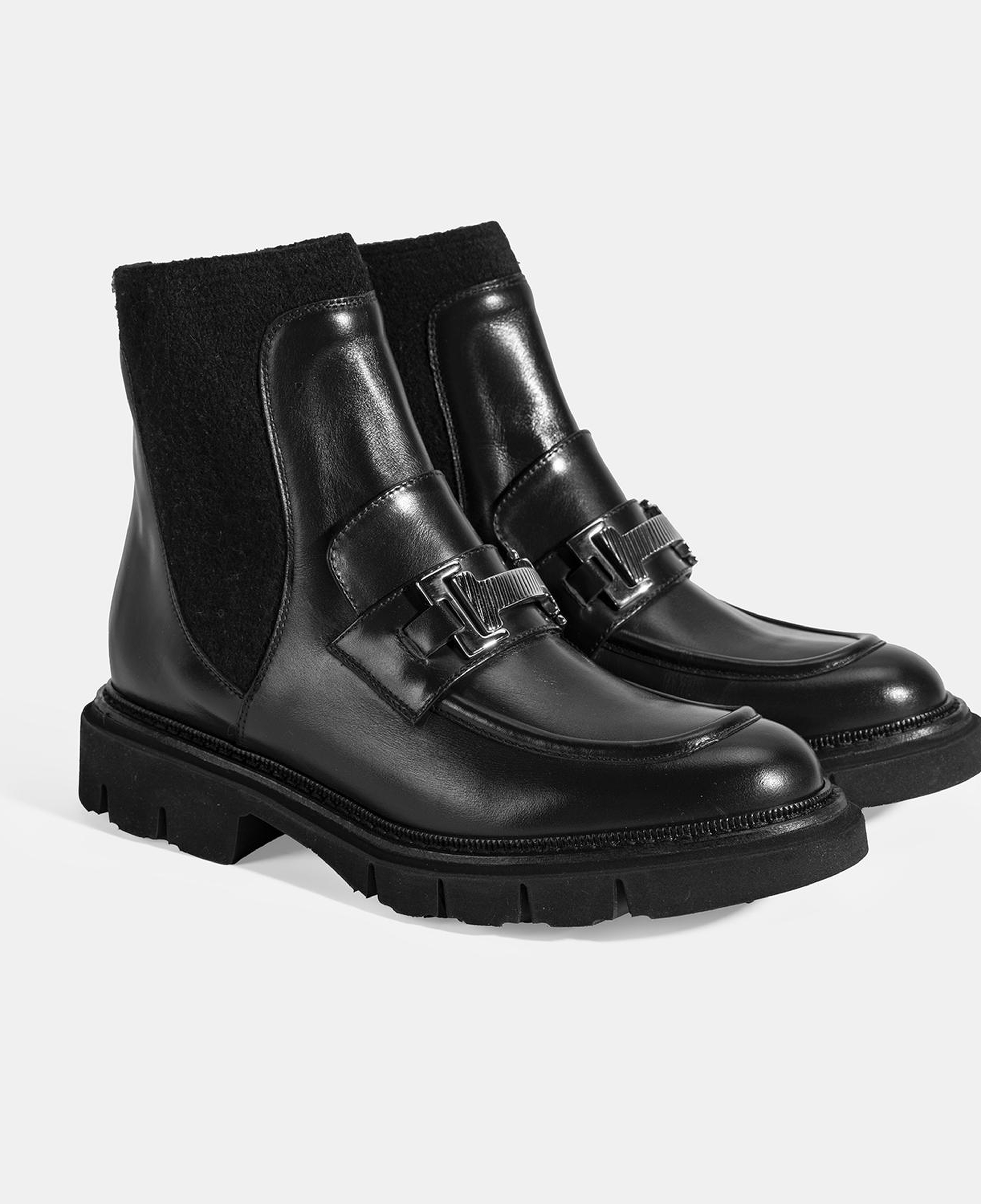 Luca Grossi Kadın Siyah Toka Detaylı Deri Chelsea Bot