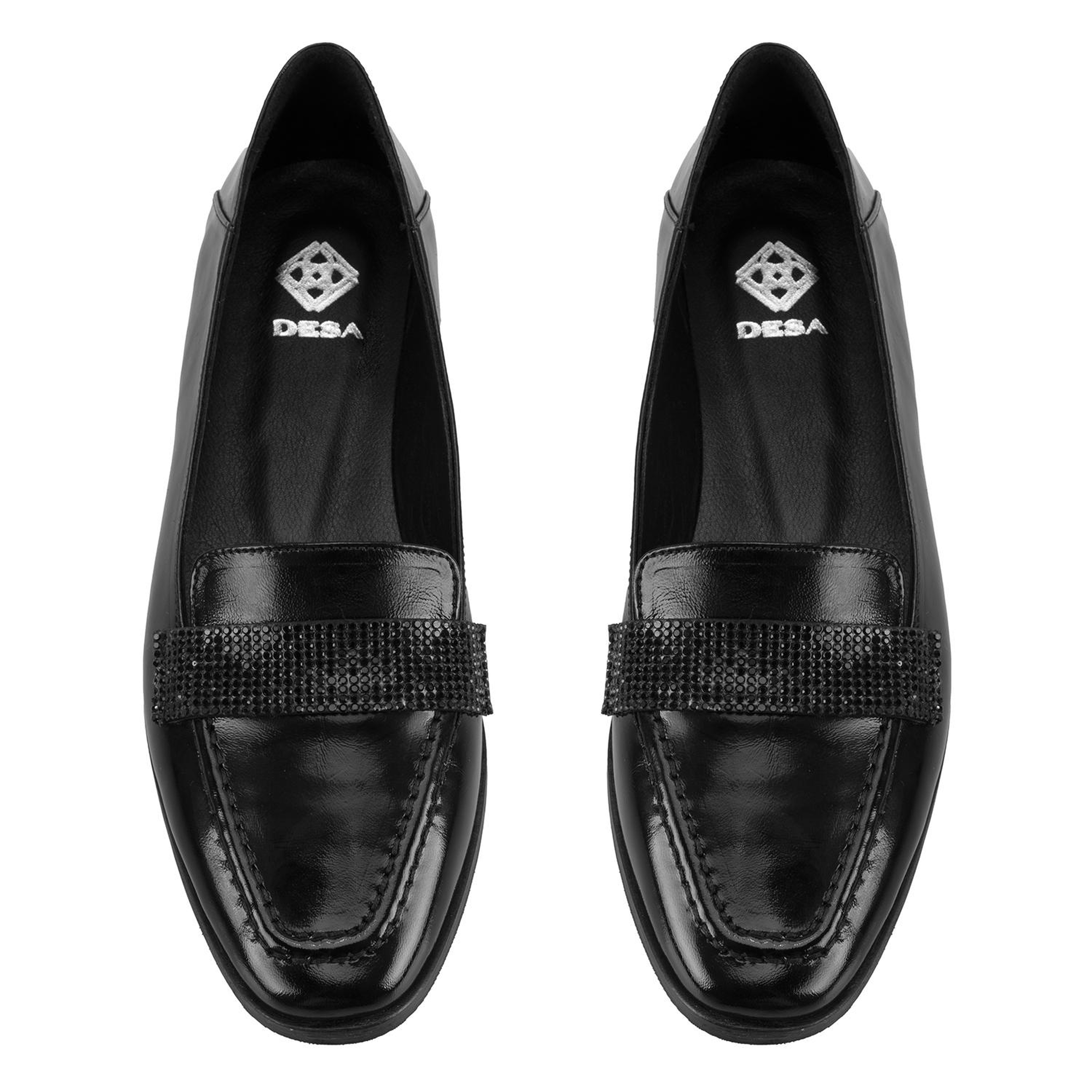 Kadın Siyah Deri Babet