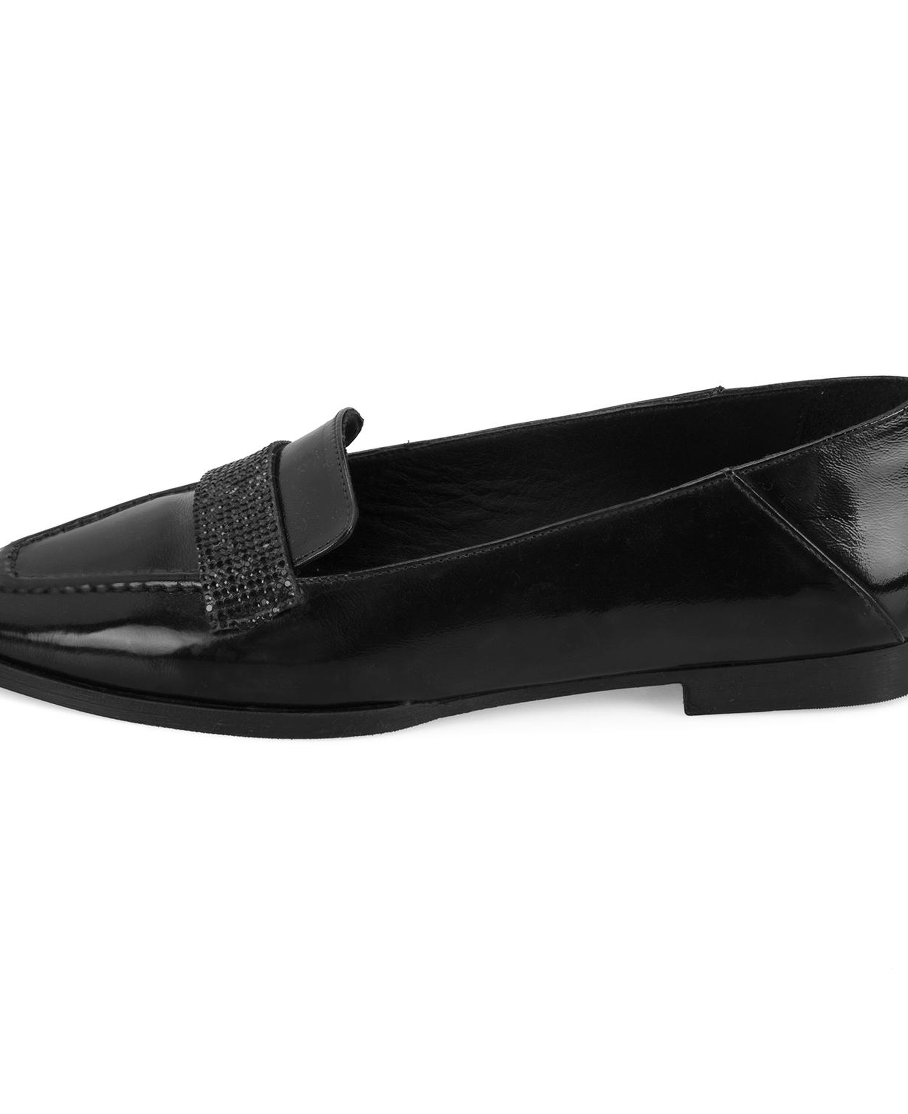 Kadın Siyah Deri Babet