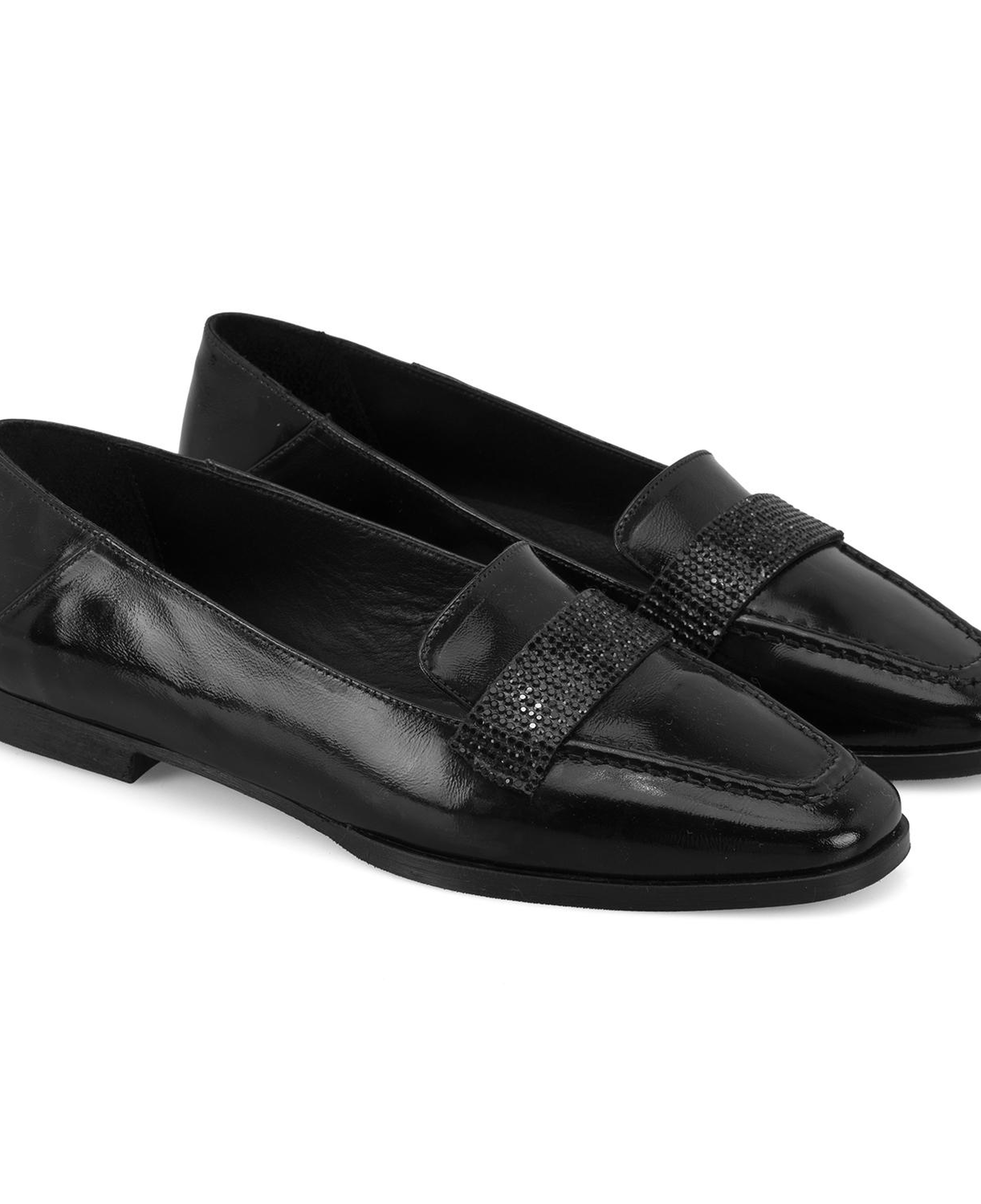 Kadın Siyah Deri Babet