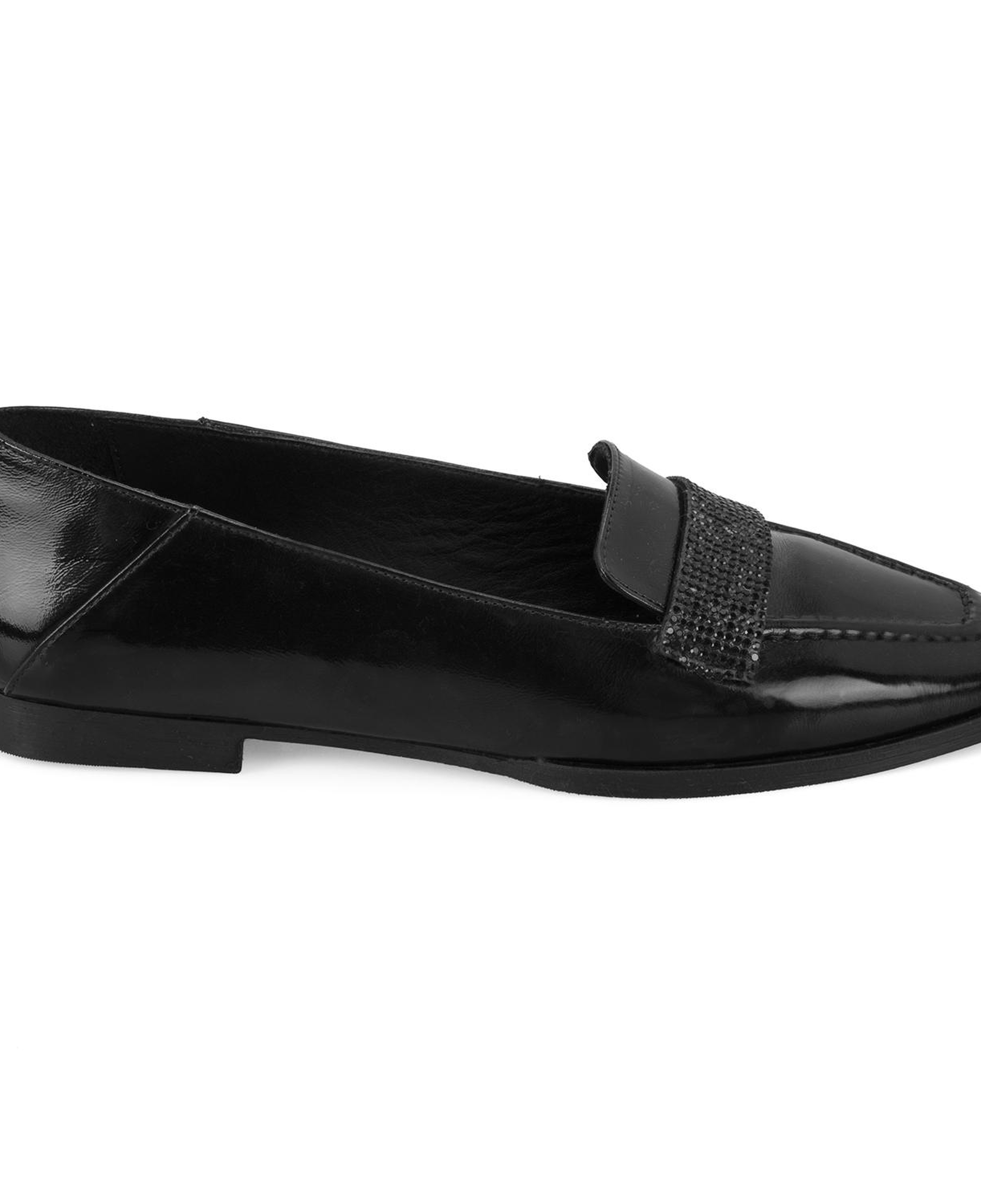 Kadın Siyah Deri Babet