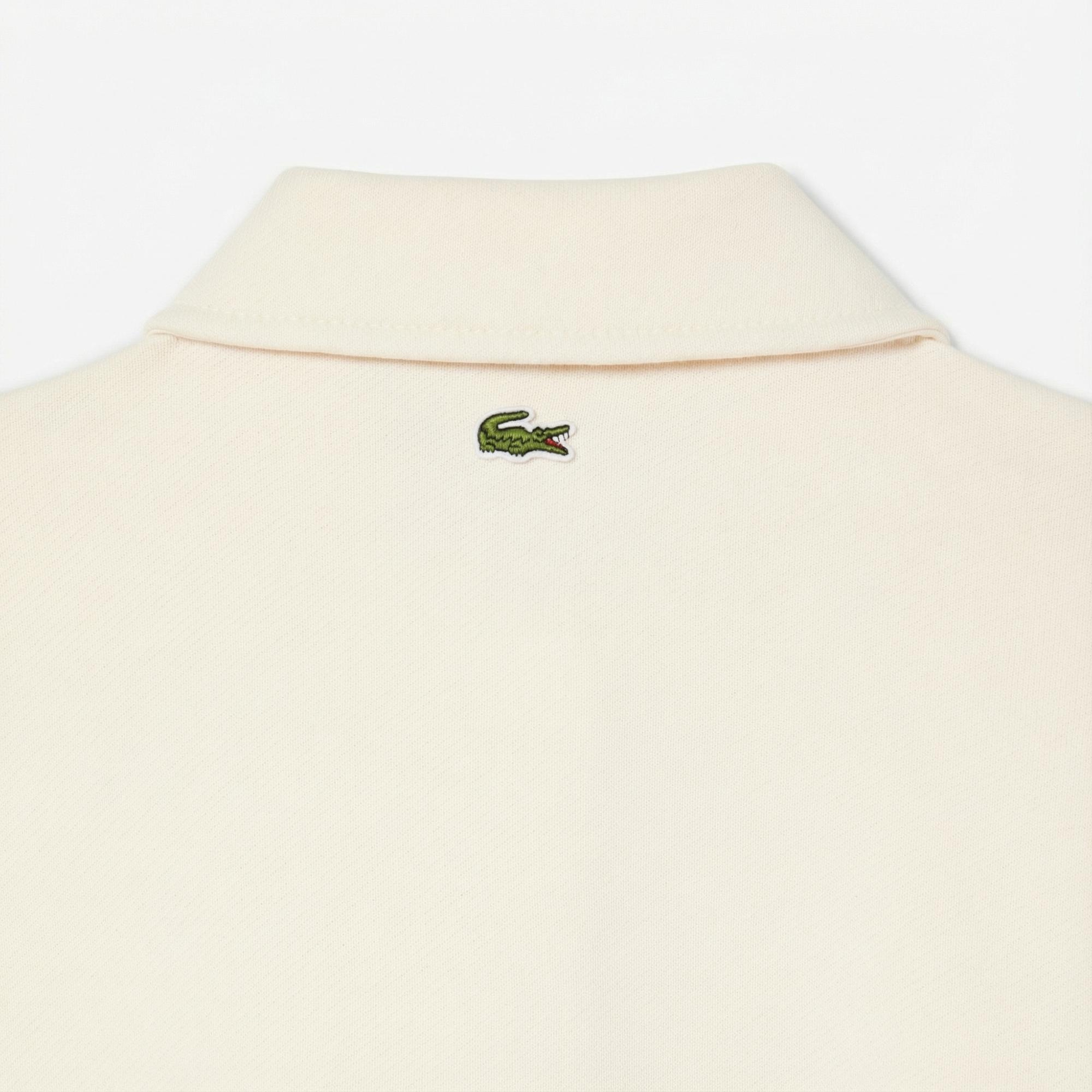 Lacoste Kadın Relaxed Fit Polo Yaka Krem Sweatshirt