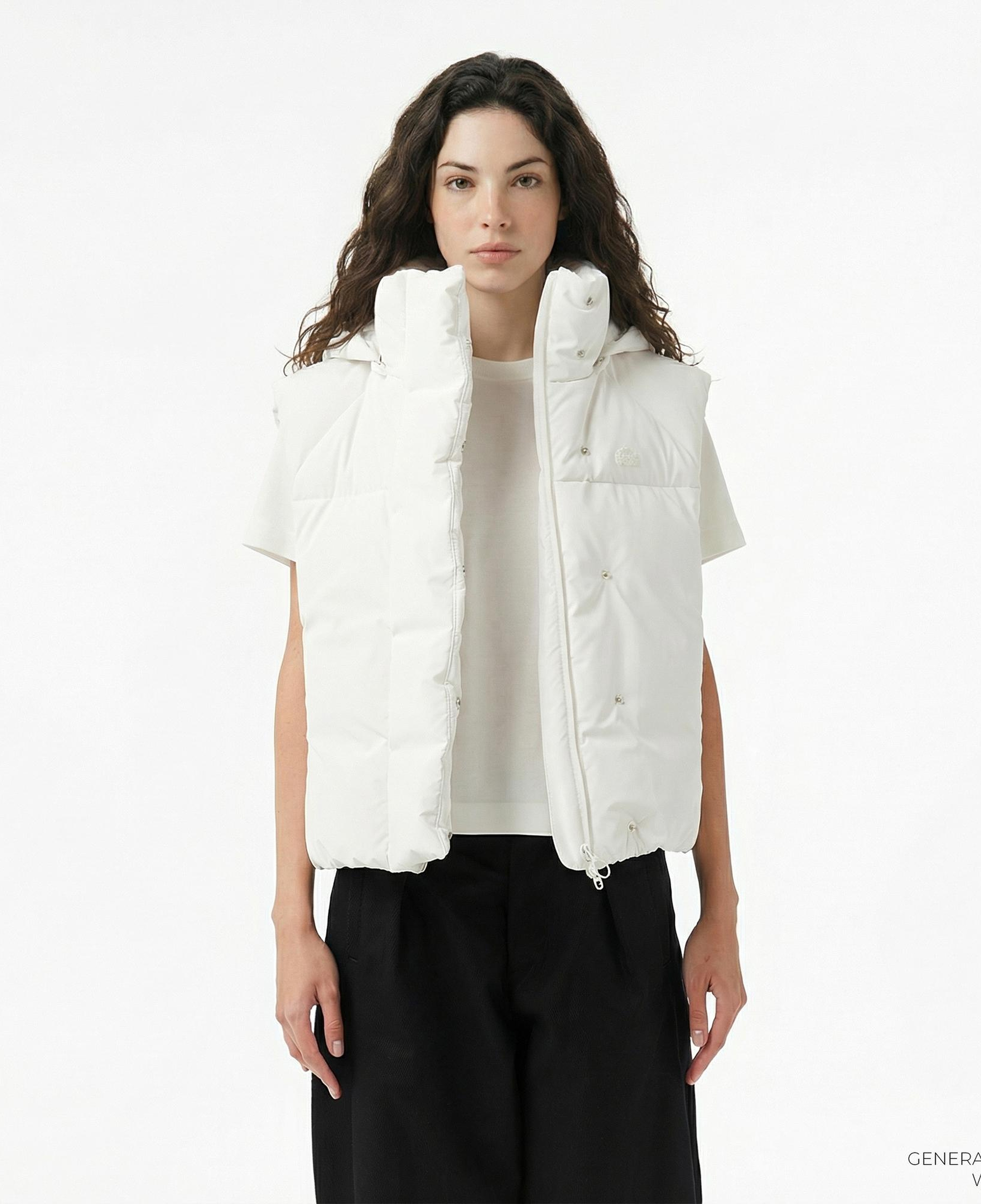 Lacoste Kadın Kapüşonlu Beyaz Yelek