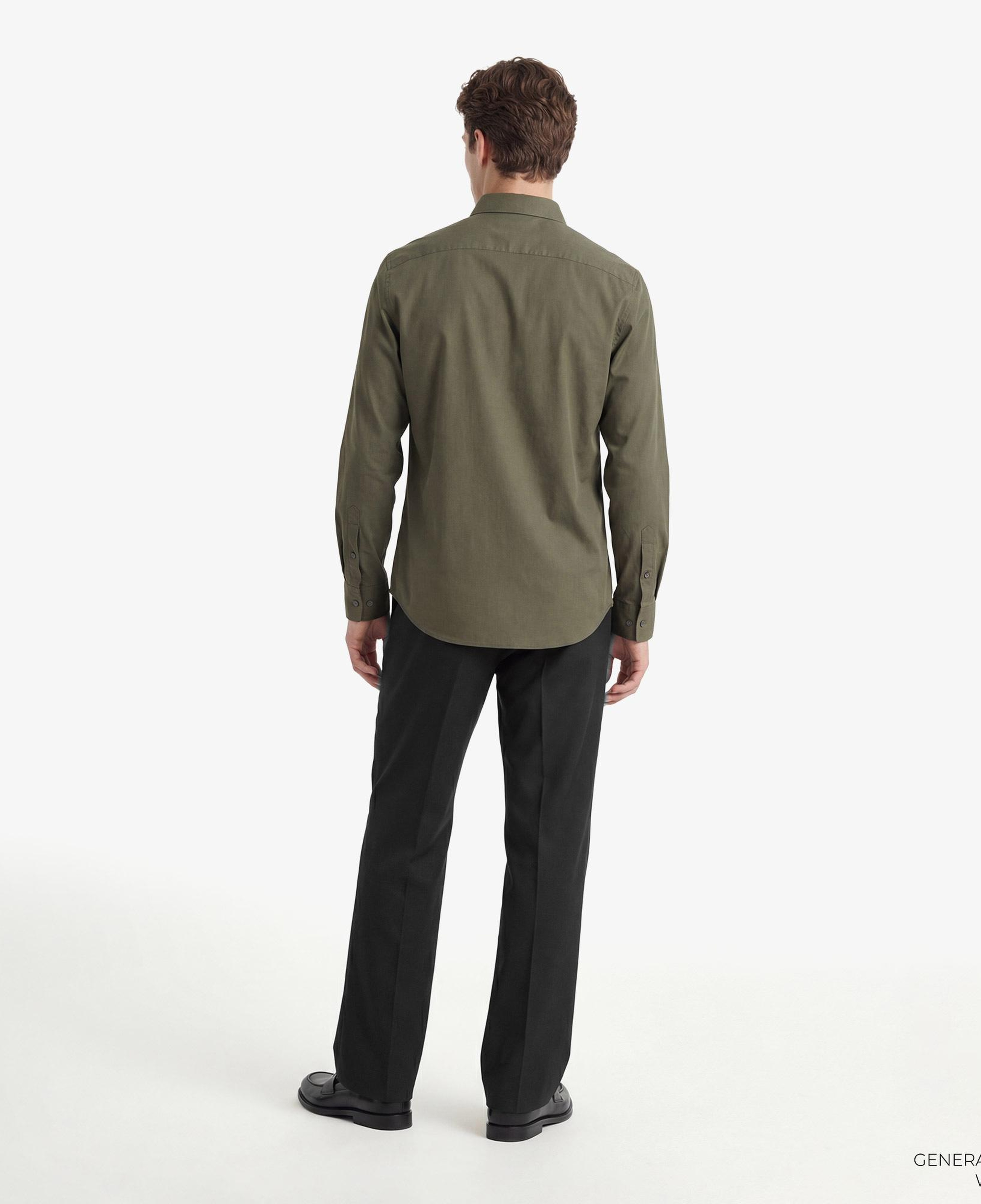 Calvin Klein Solid Stretch Classic Erkek Haki Gömlek