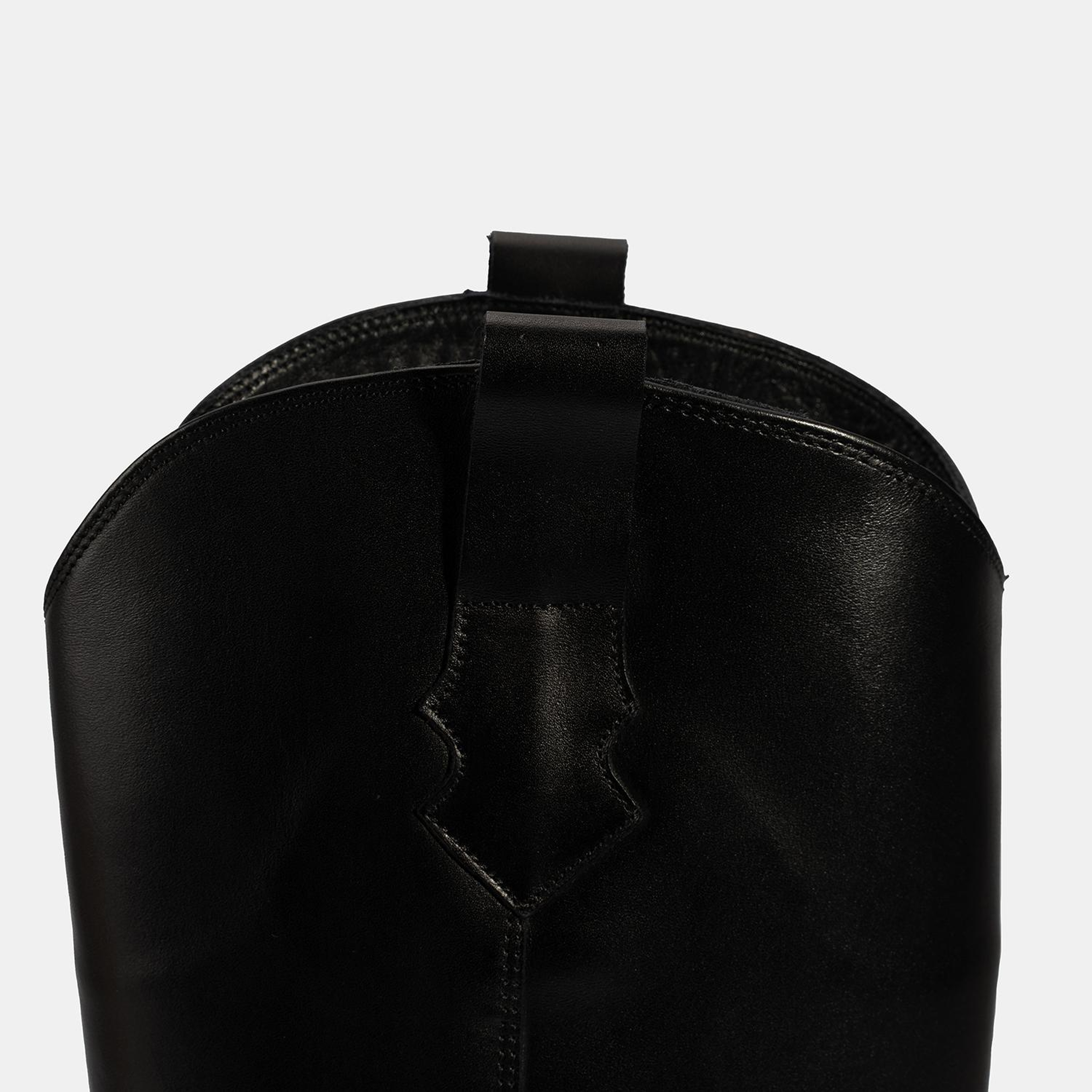 Kadın Siyah Kalın Topuklu Deri Çizme