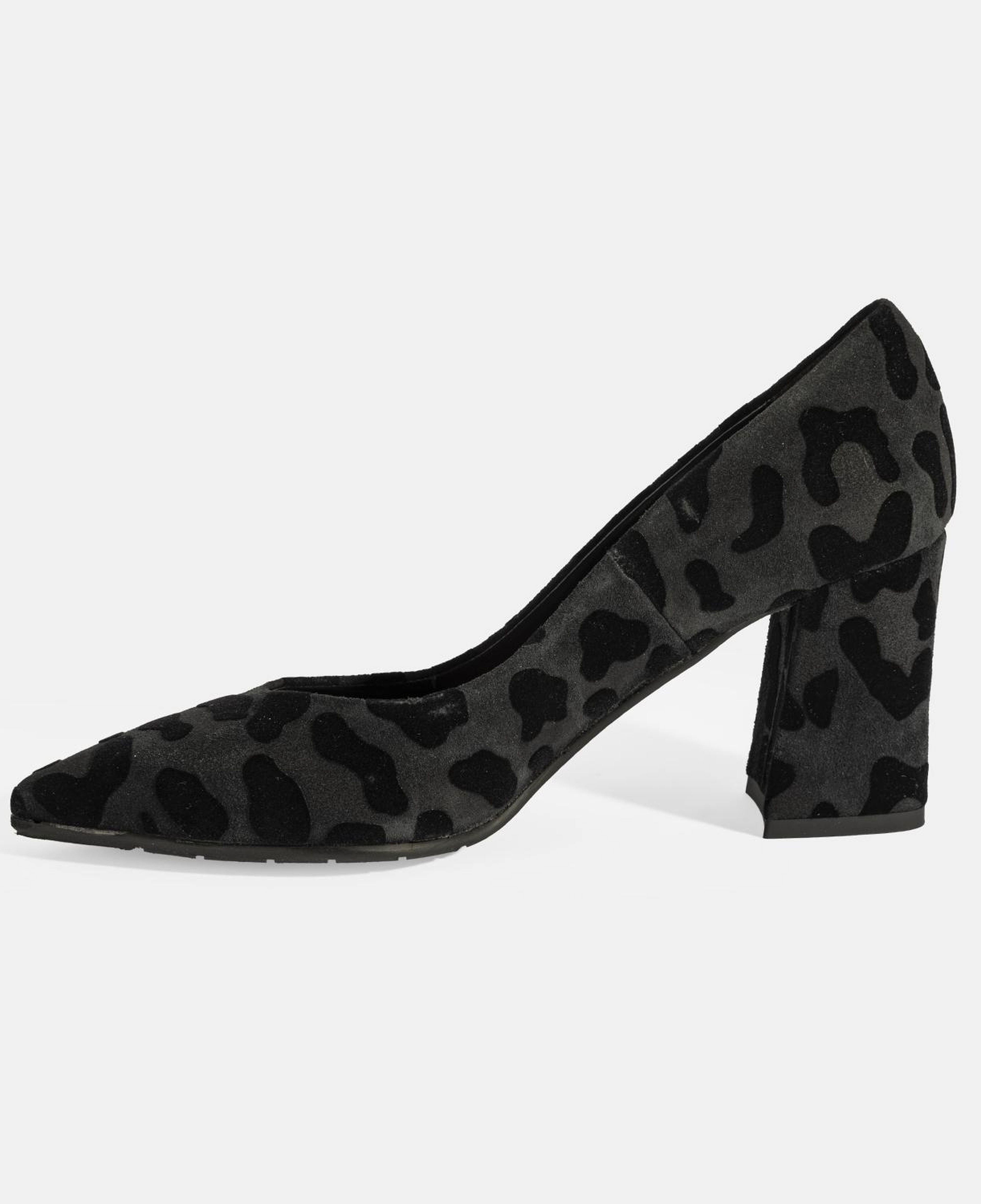 Luca Grossi Kadın Siyah Leopar Topuklu Süet Klasik Ayakkabı