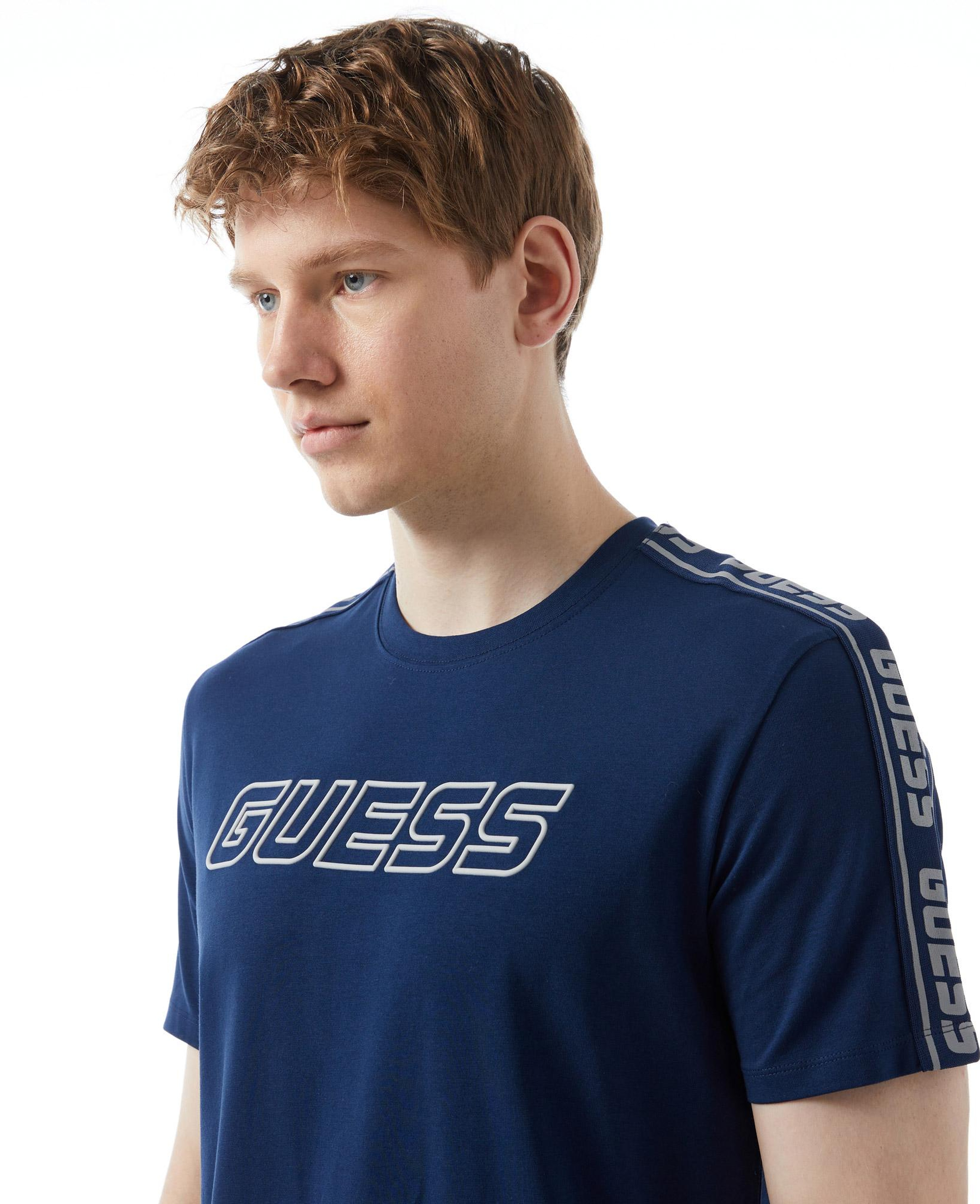 Guess Arlo Erkek Mavi T-Shirt