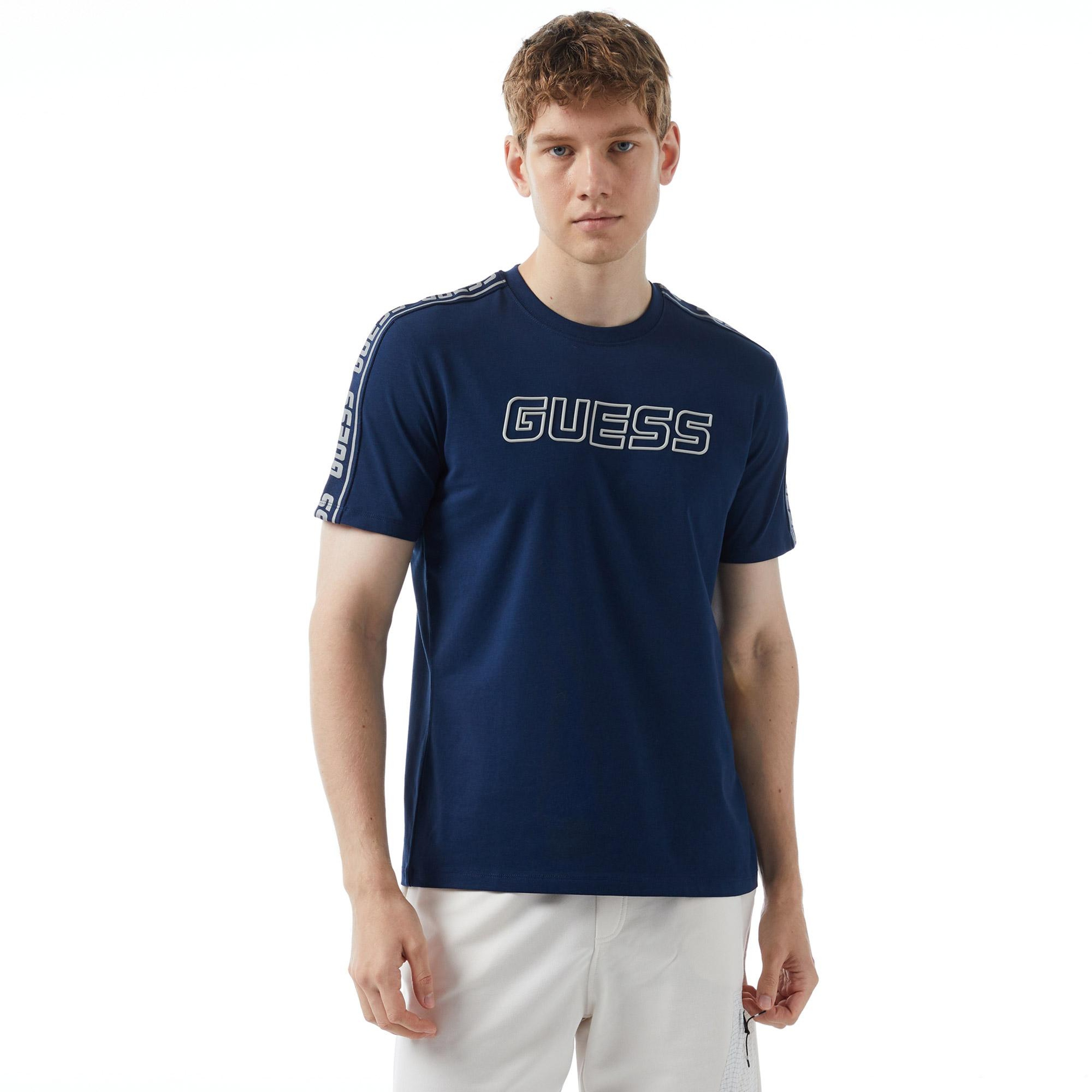Guess Arlo Erkek Mavi T-Shirt