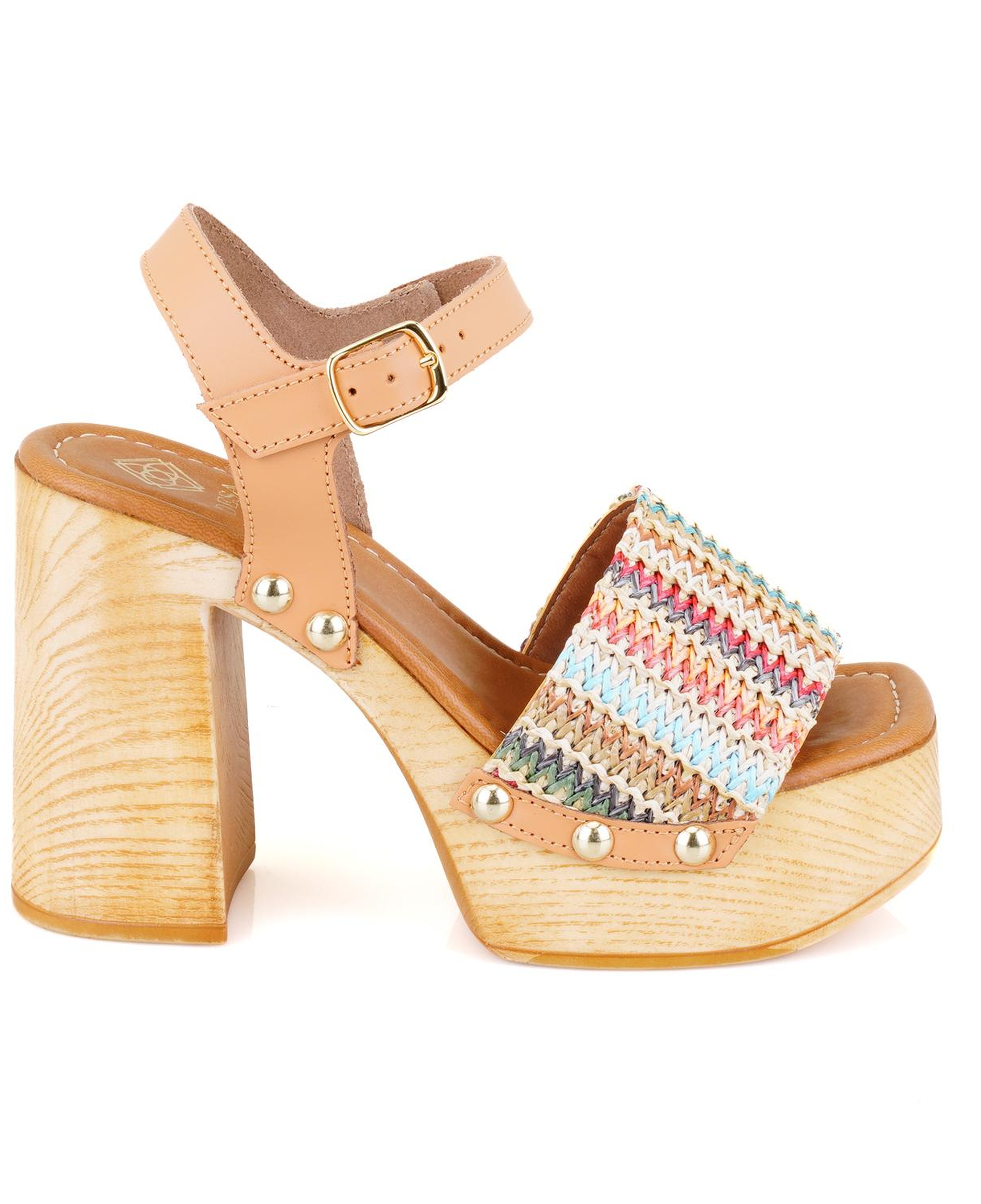 Kadın Hasır Örgülü Topuklu Sandalet