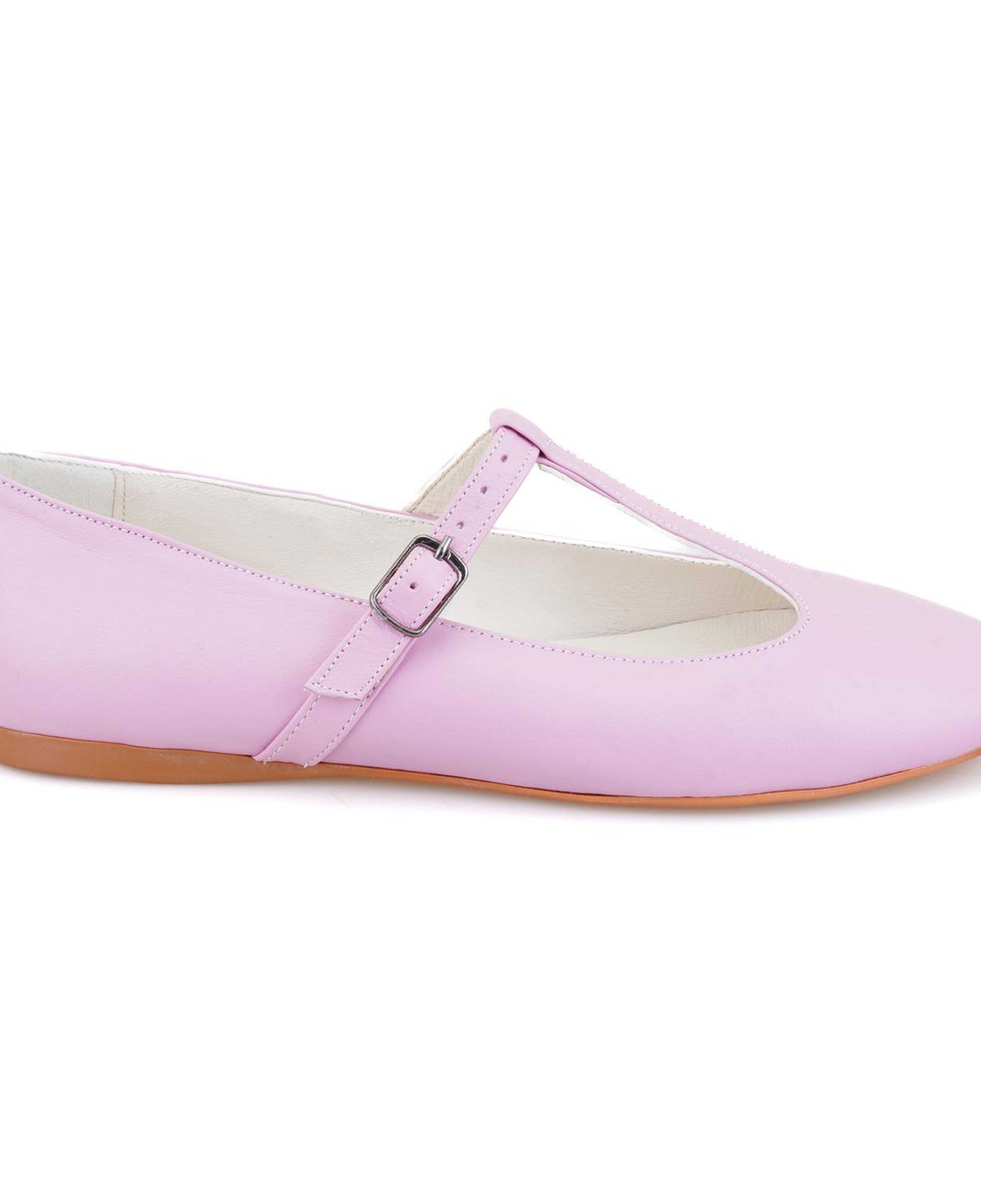 Kadın Pembe T-Bant Mary Jane Deri Babet