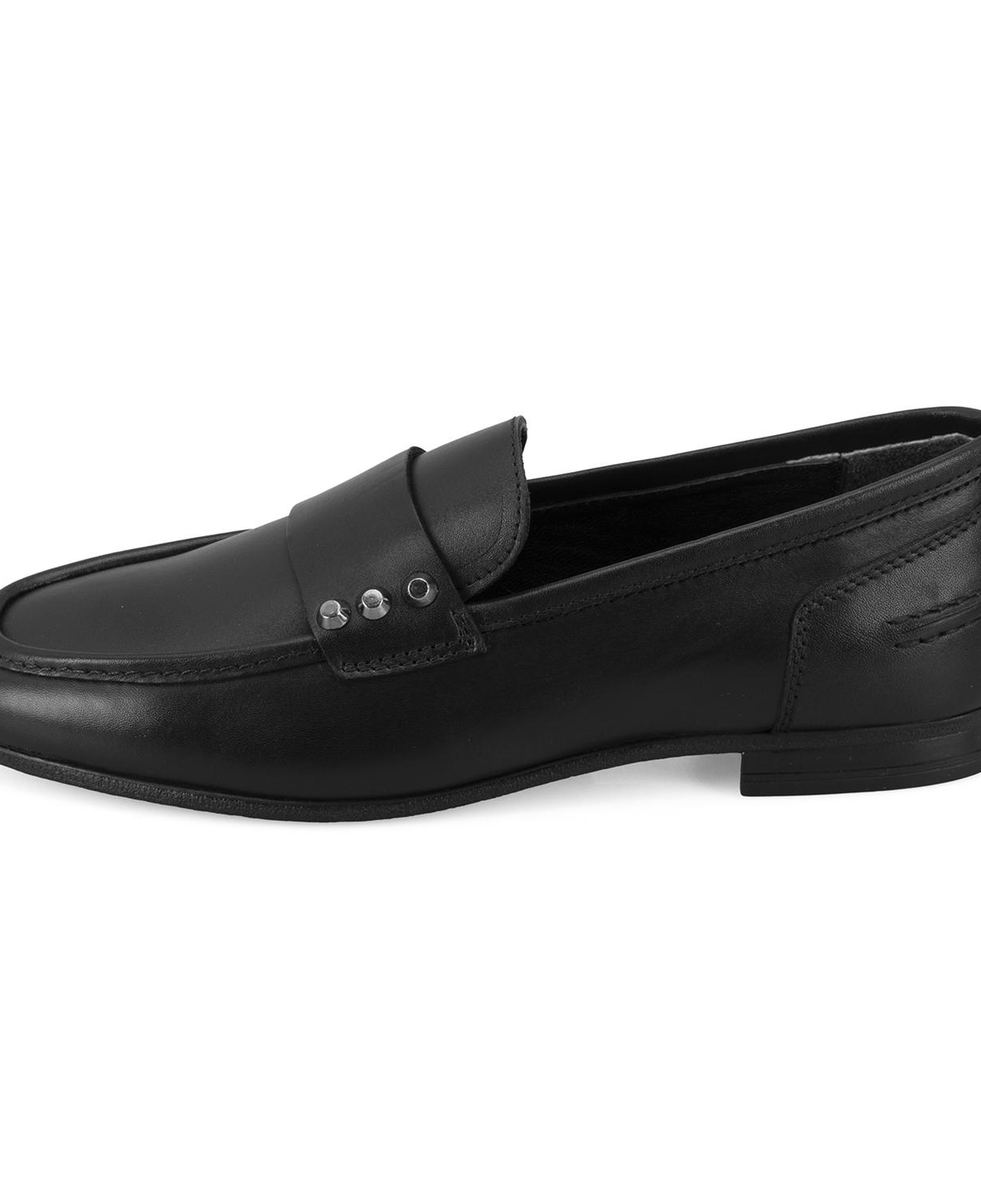 Kadın Siyah Deri Loafer