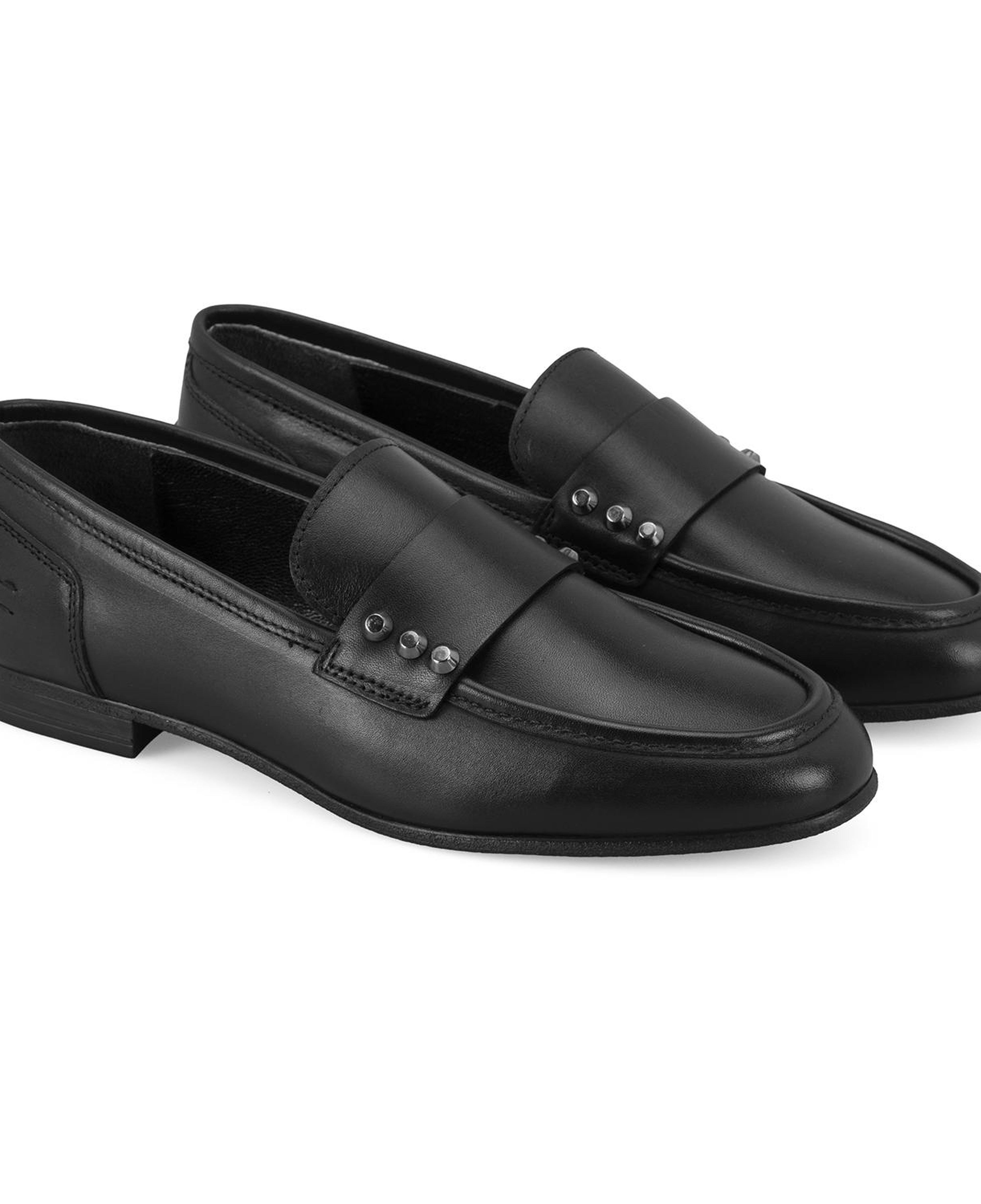 Kadın Siyah Deri Loafer