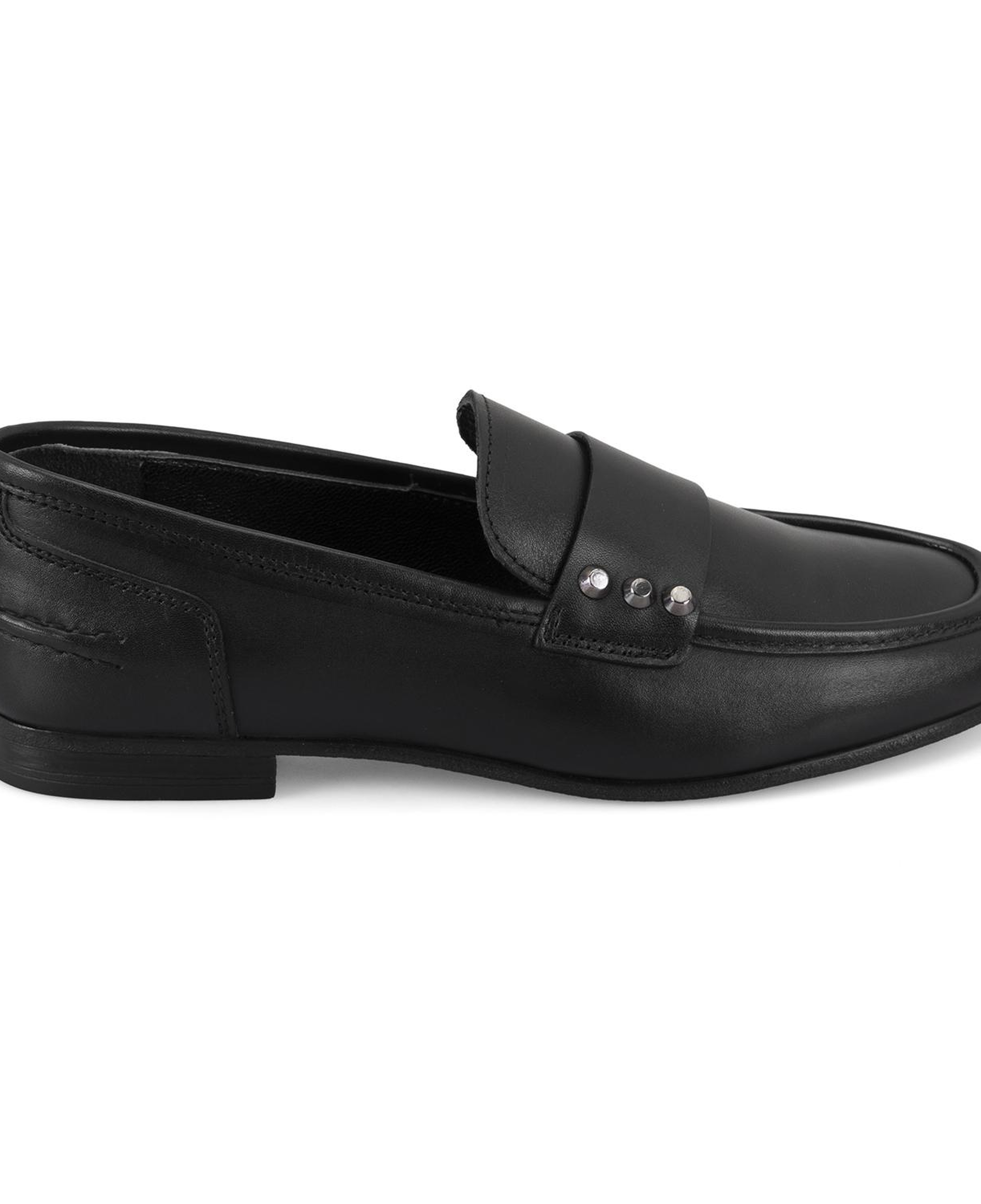 Kadın Siyah Deri Loafer