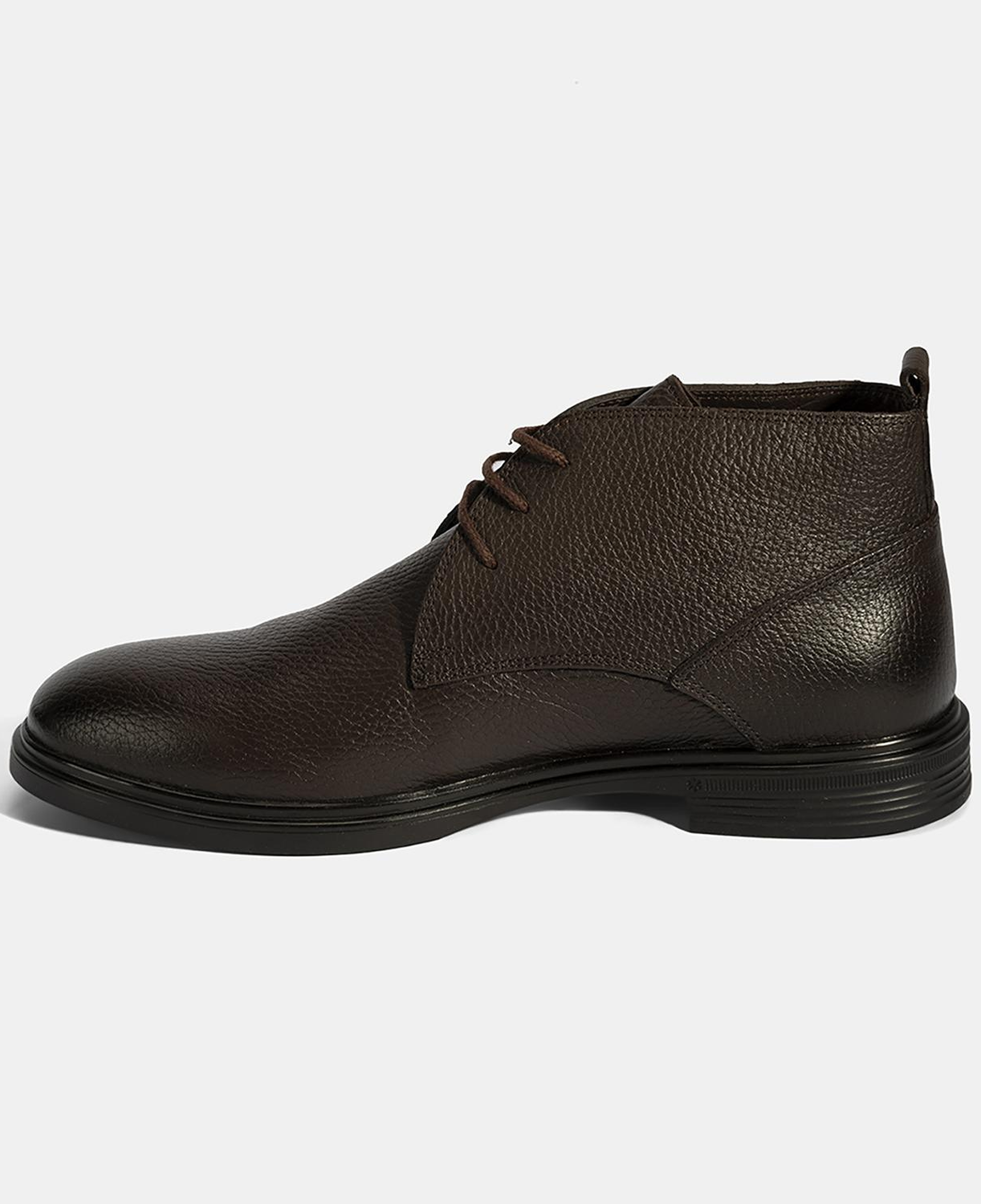 Erkek Kahve Bağcıklı Deri Bot