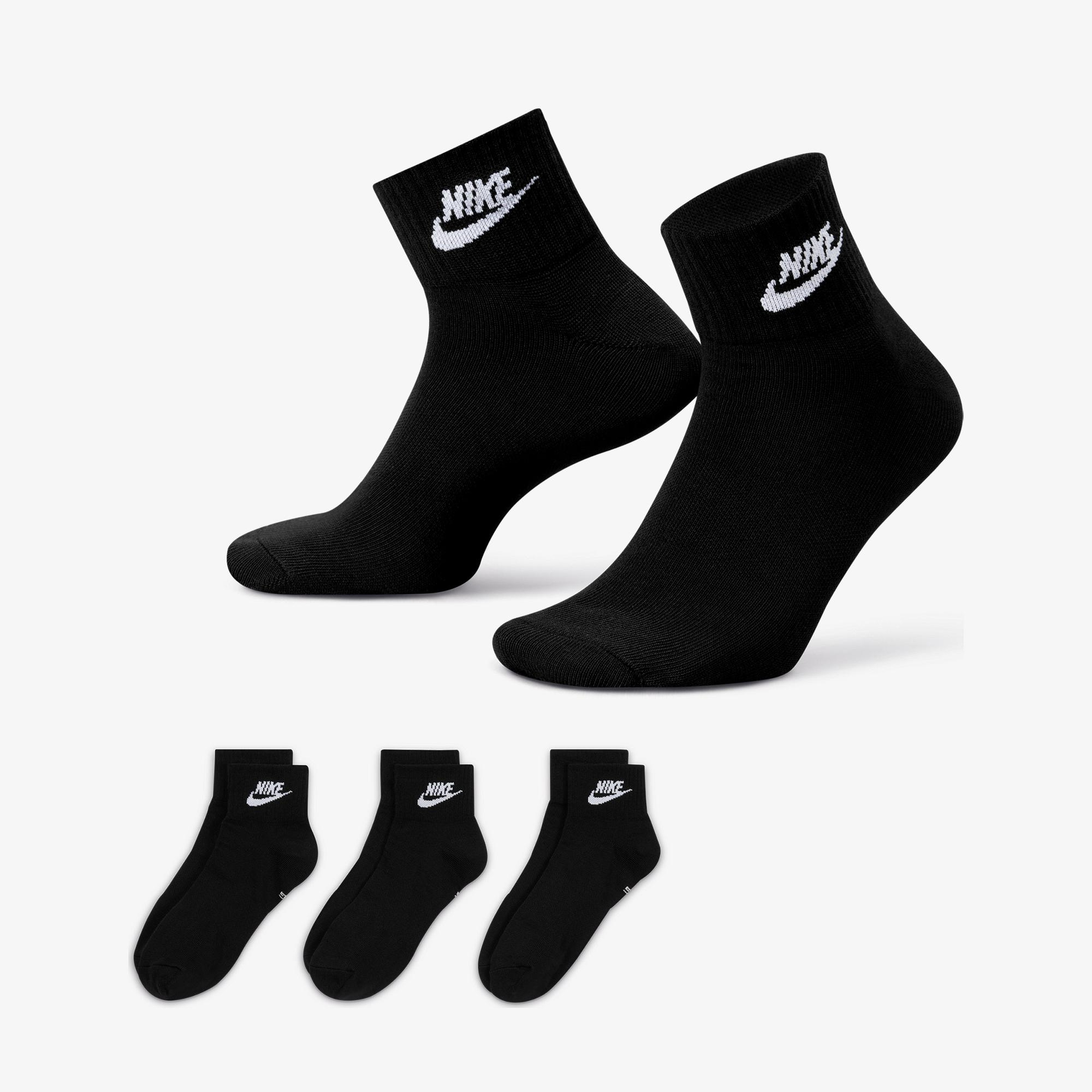 Nike Sportswear Everyday Essential An 3'lü Unisex Siyah Çorap