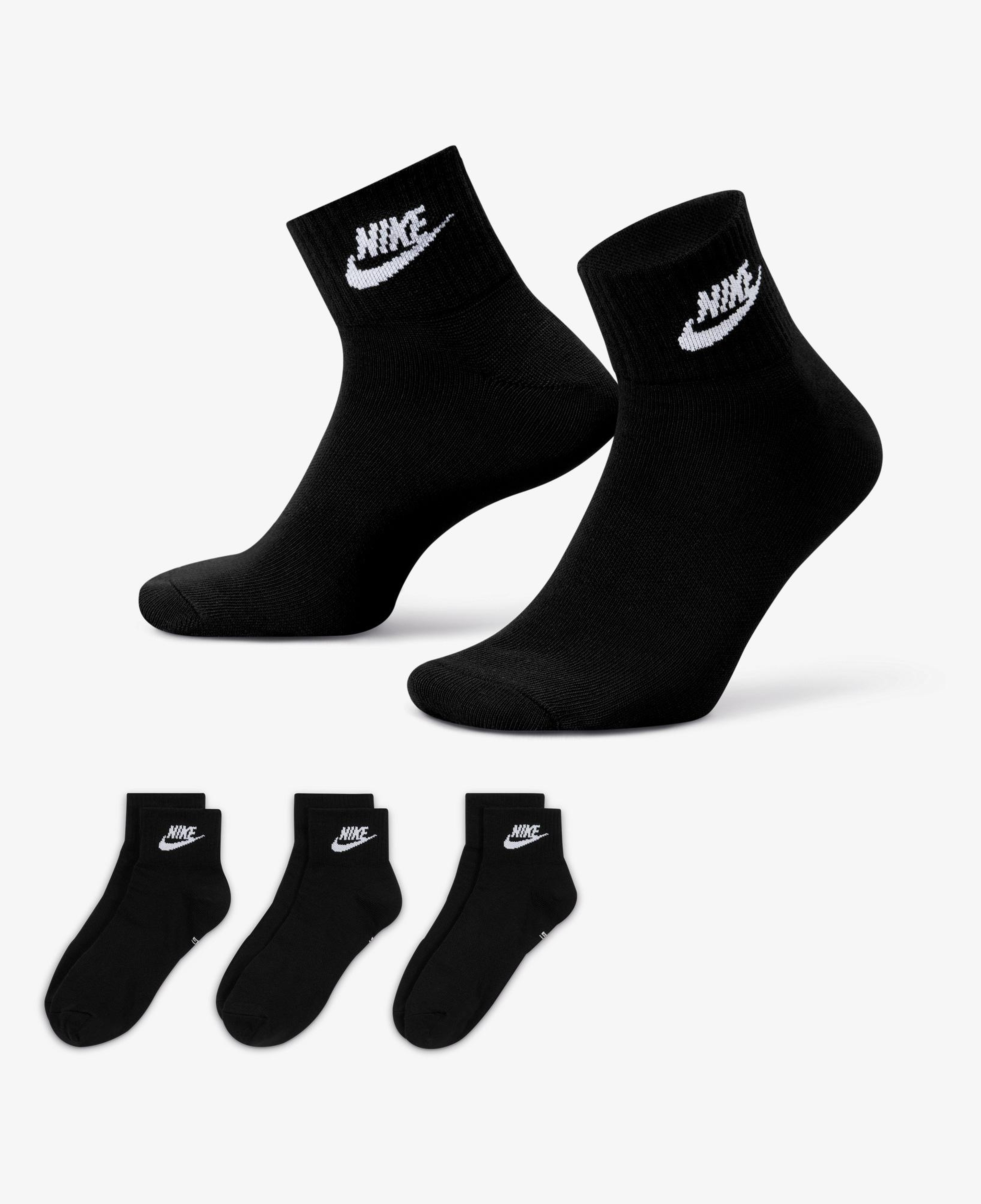 Nike Sportswear Everyday Essential An 3'lü Unisex Siyah Çorap