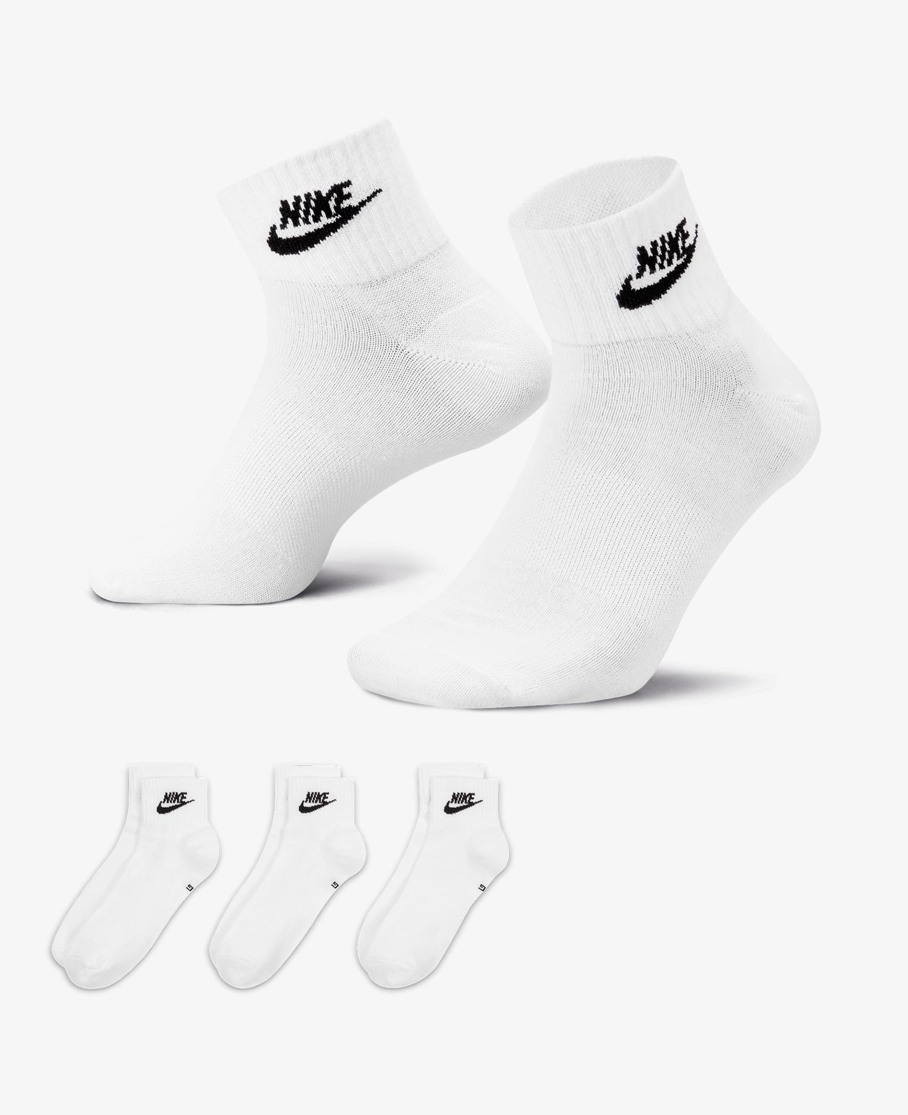 Nike Sportswear Everyday Essential An 3'lü Unisex Beyaz Çorap