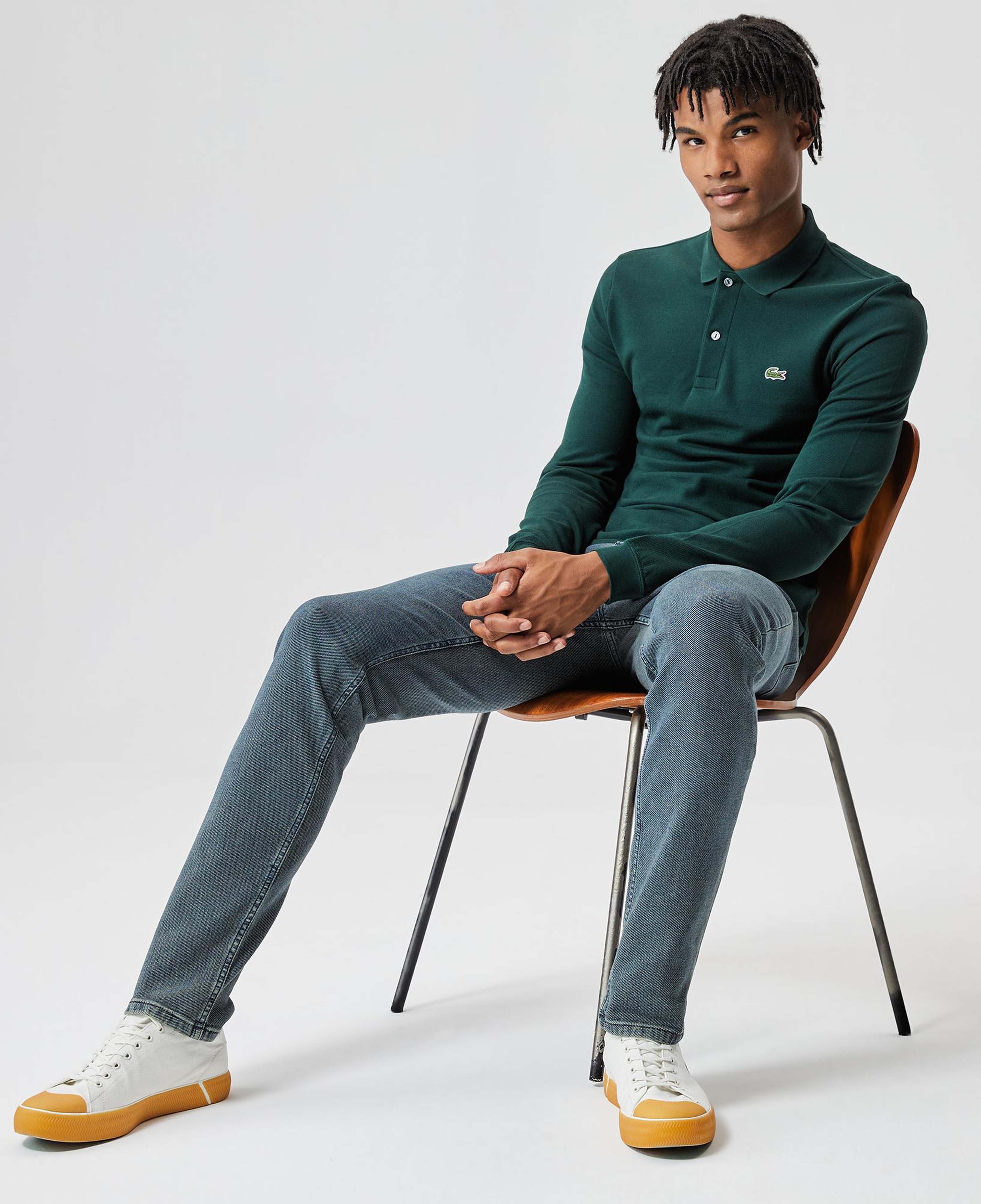 Lacoste L.12.12 Erkek Slim Fit Uzun Kollu Yeşil Polo