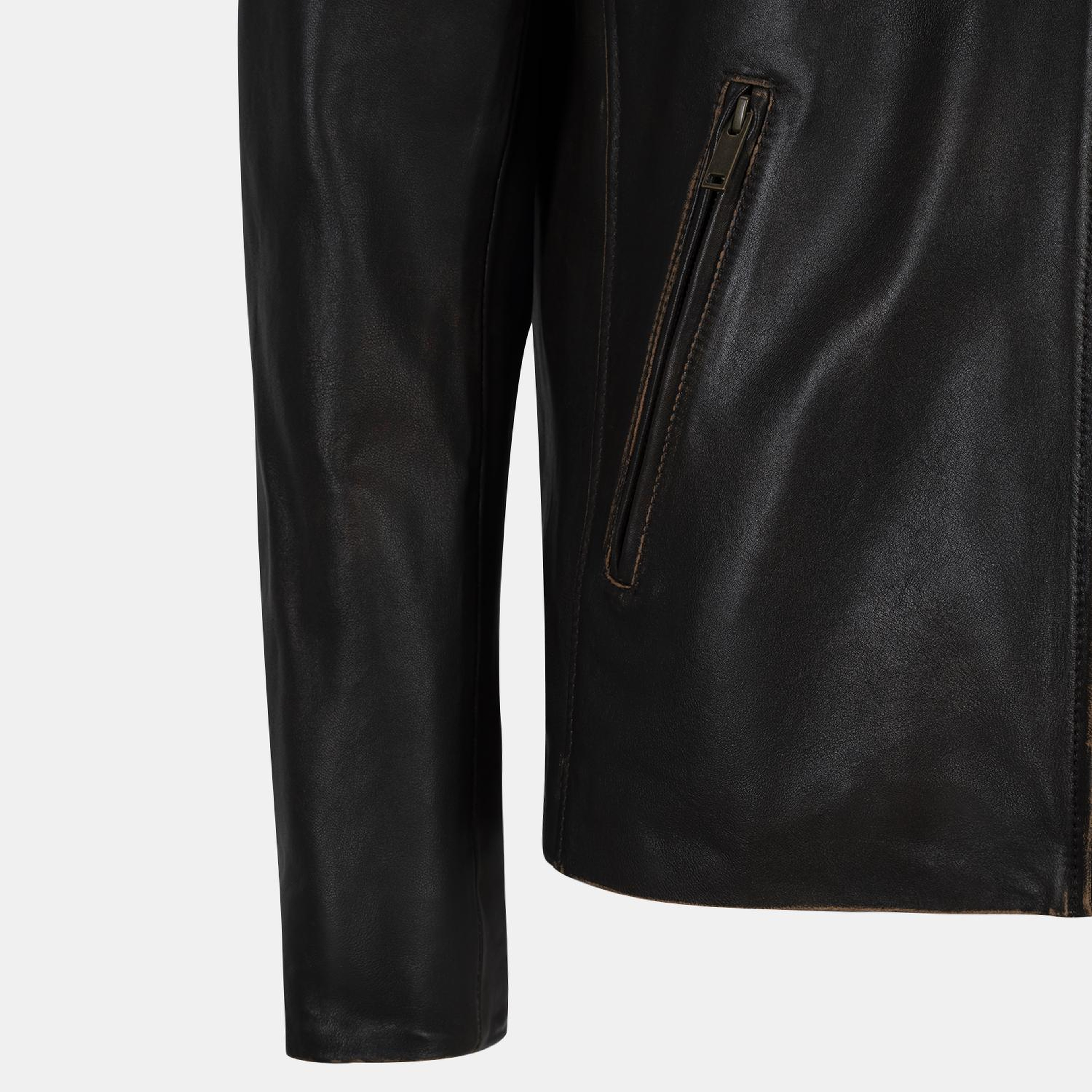 Zenon Siyah Erkek Vintage Deri Ceket