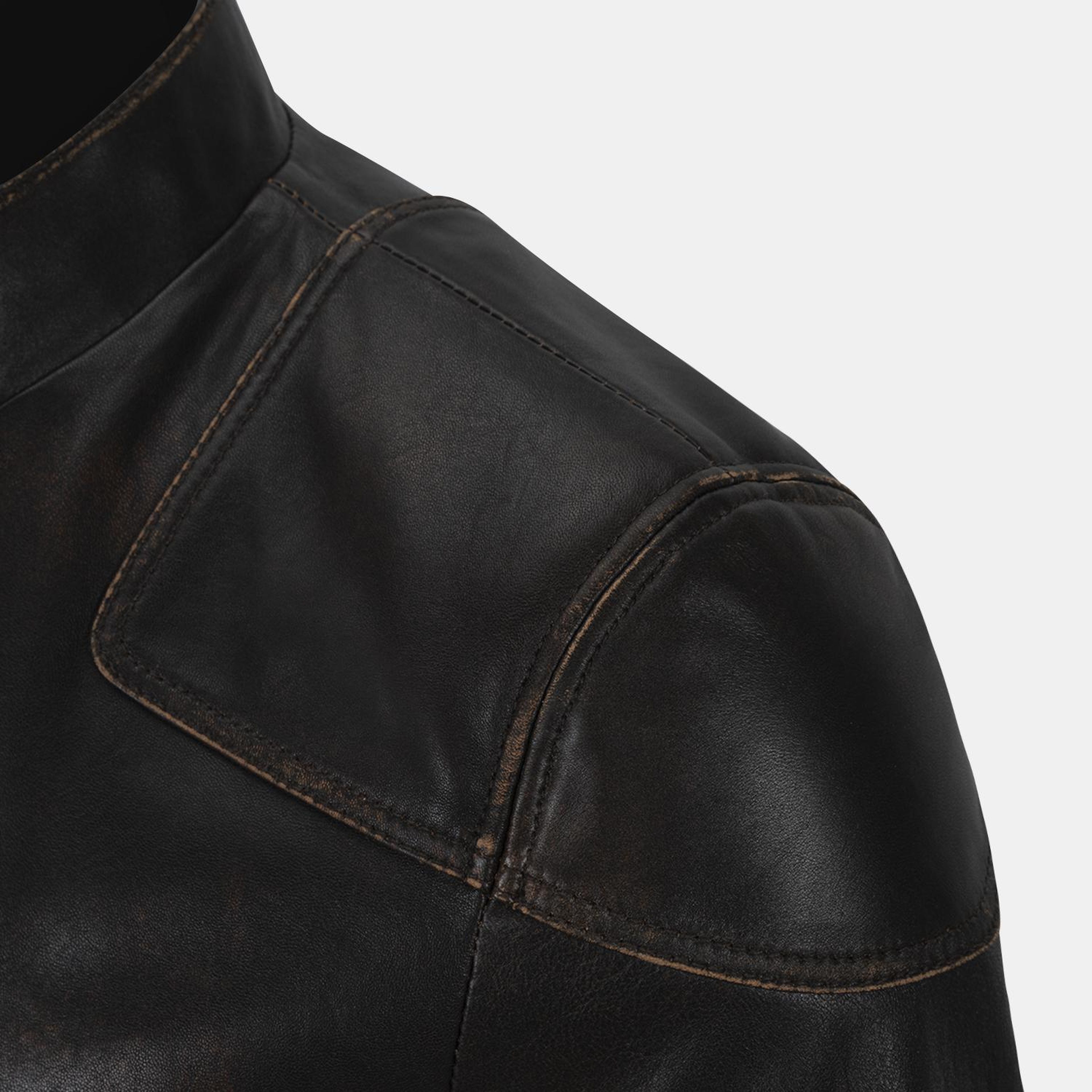 Zenon Siyah Erkek Vintage Deri Ceket