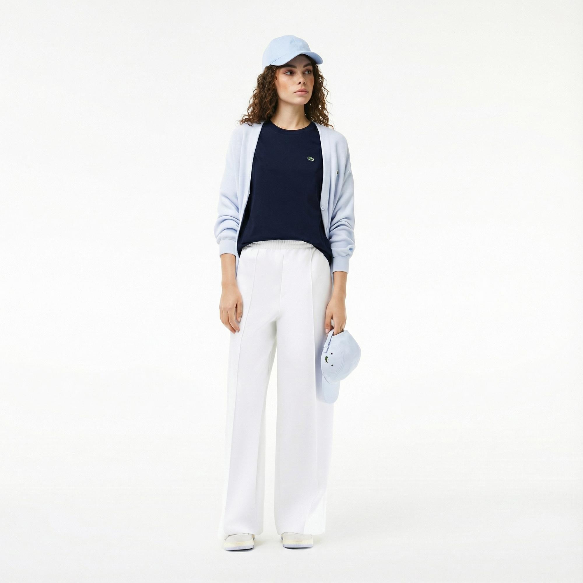 Lacoste Kadın Relaxed Fit Bisiklet Yaka Lacivert T-Shirt