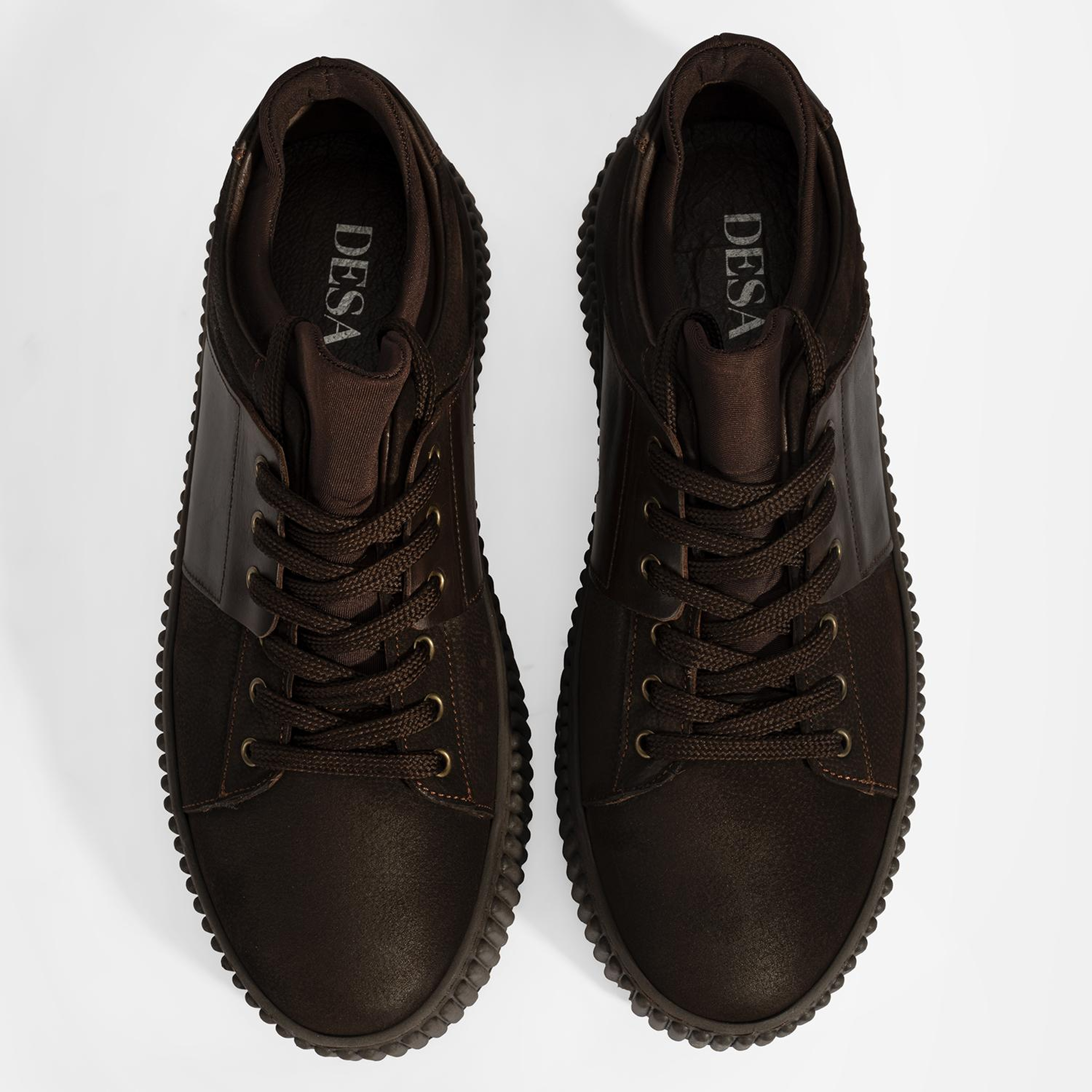 Erkek Kahve Bağcıklı Deri Spor Ayakkabı