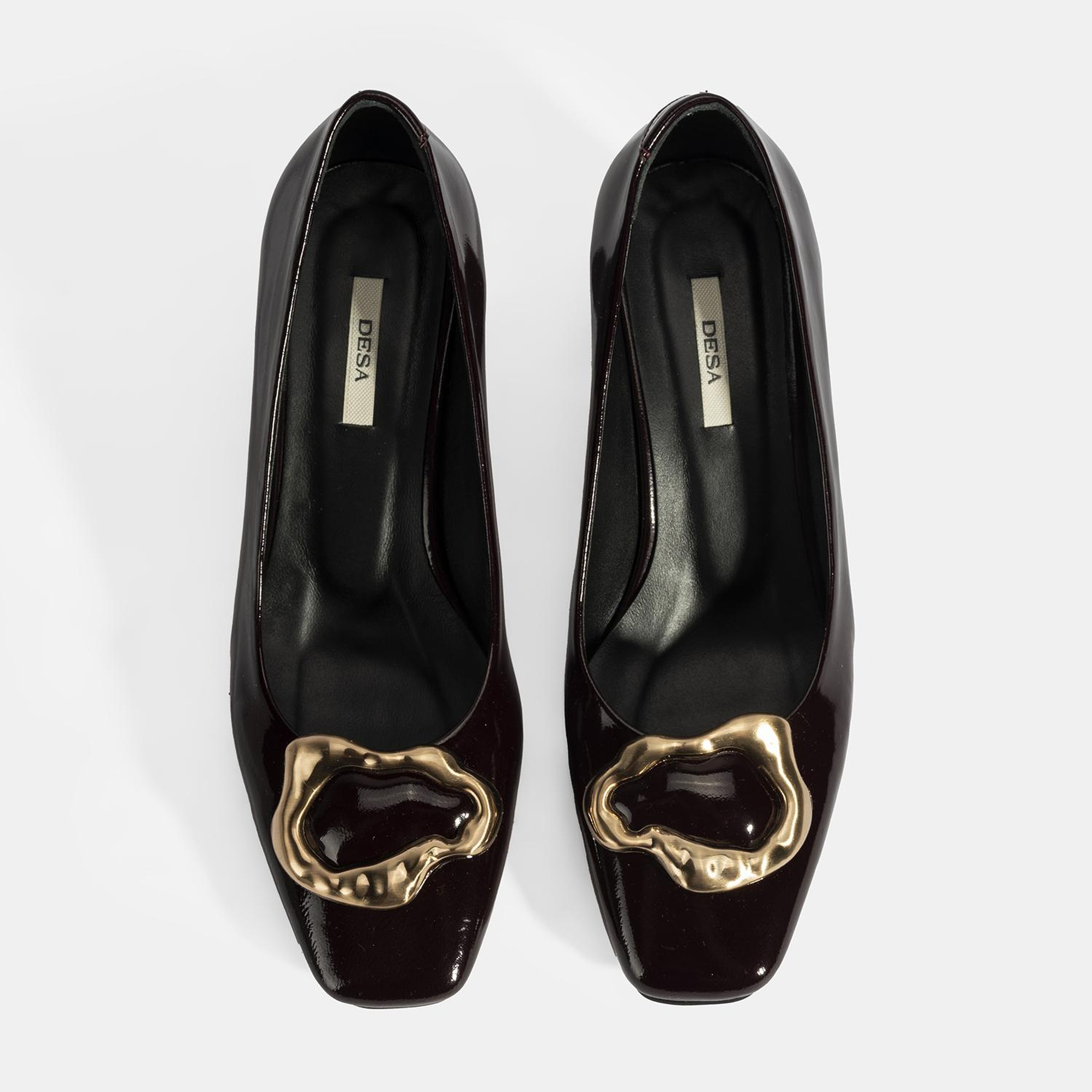 Kadın Bordo Metal Toka Aksesuarlı Rugan Topuklu Ayakkabı