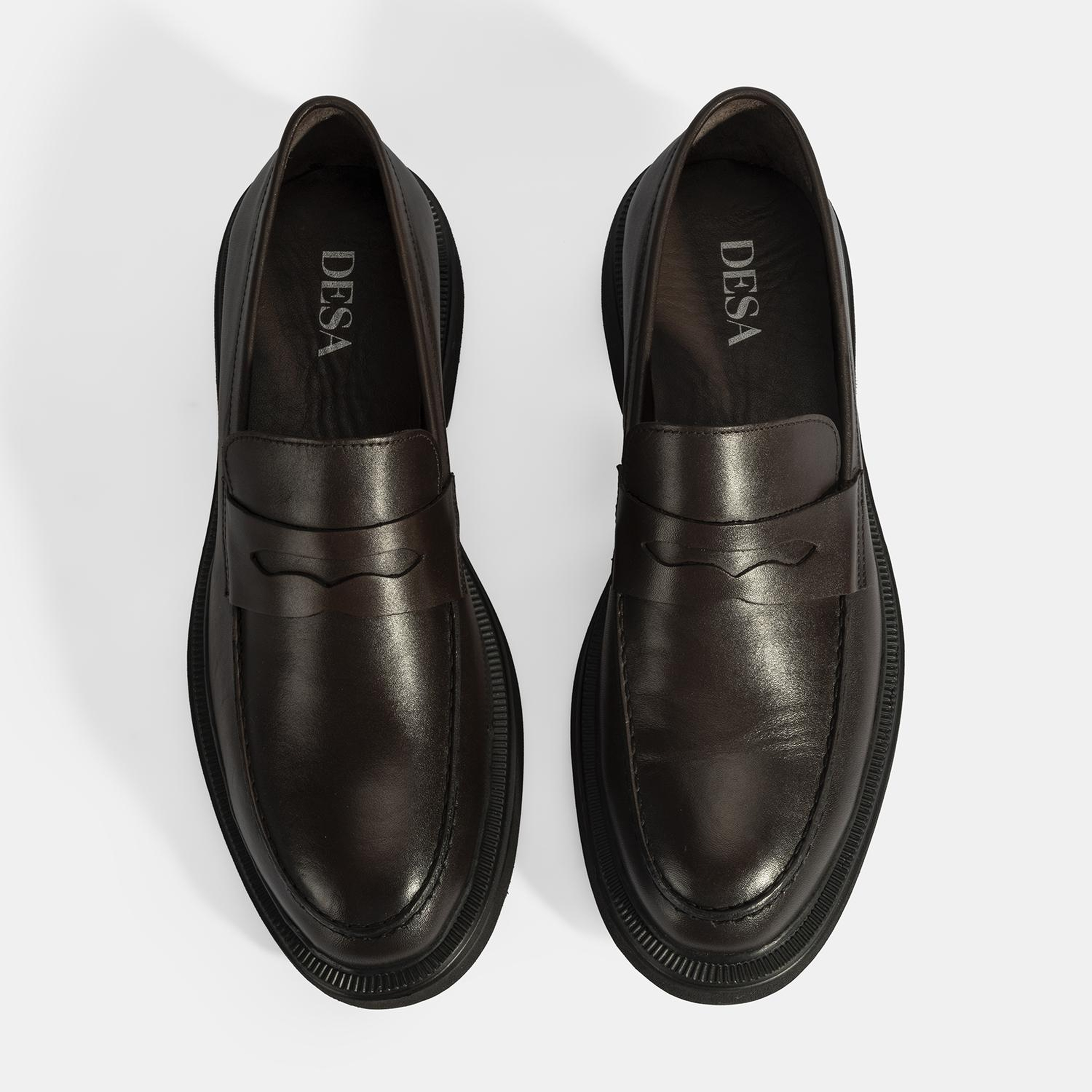 Erkek Kahve Deri Loafer