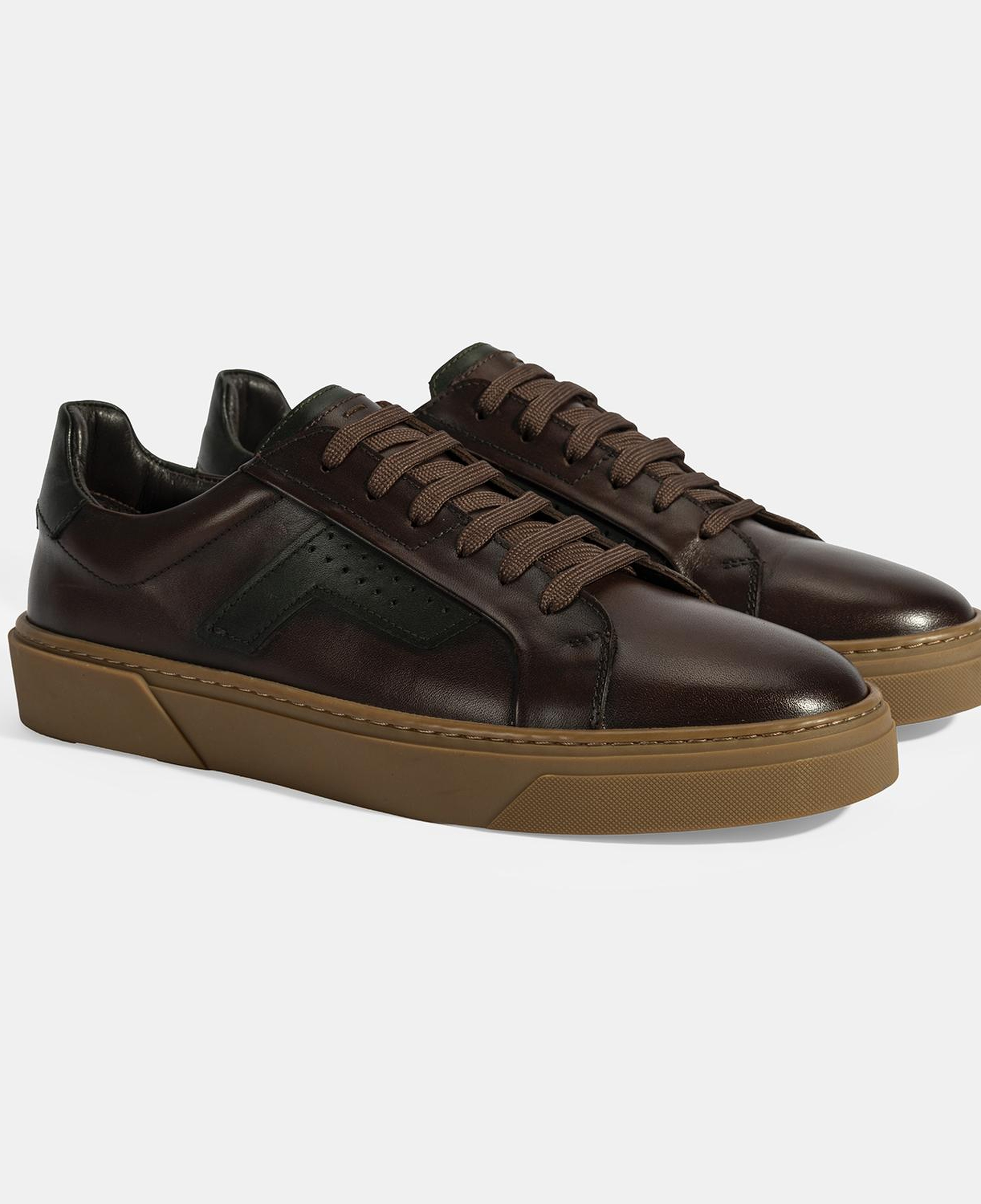 Erkek Kahve Bağcıklı Deri Günlük Ayakkabı