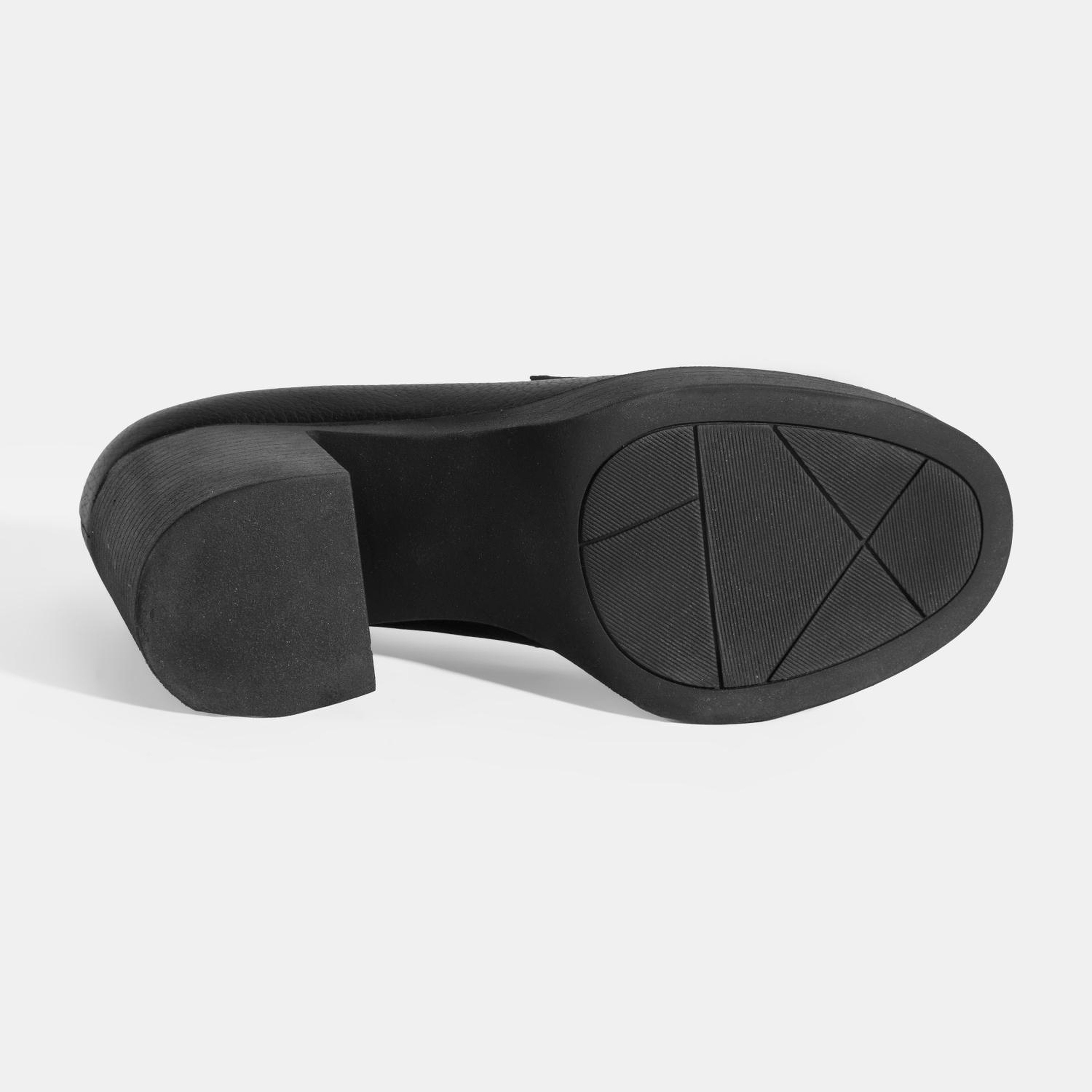 Kadın Siyah Kalın Topuklu Deri Loafer