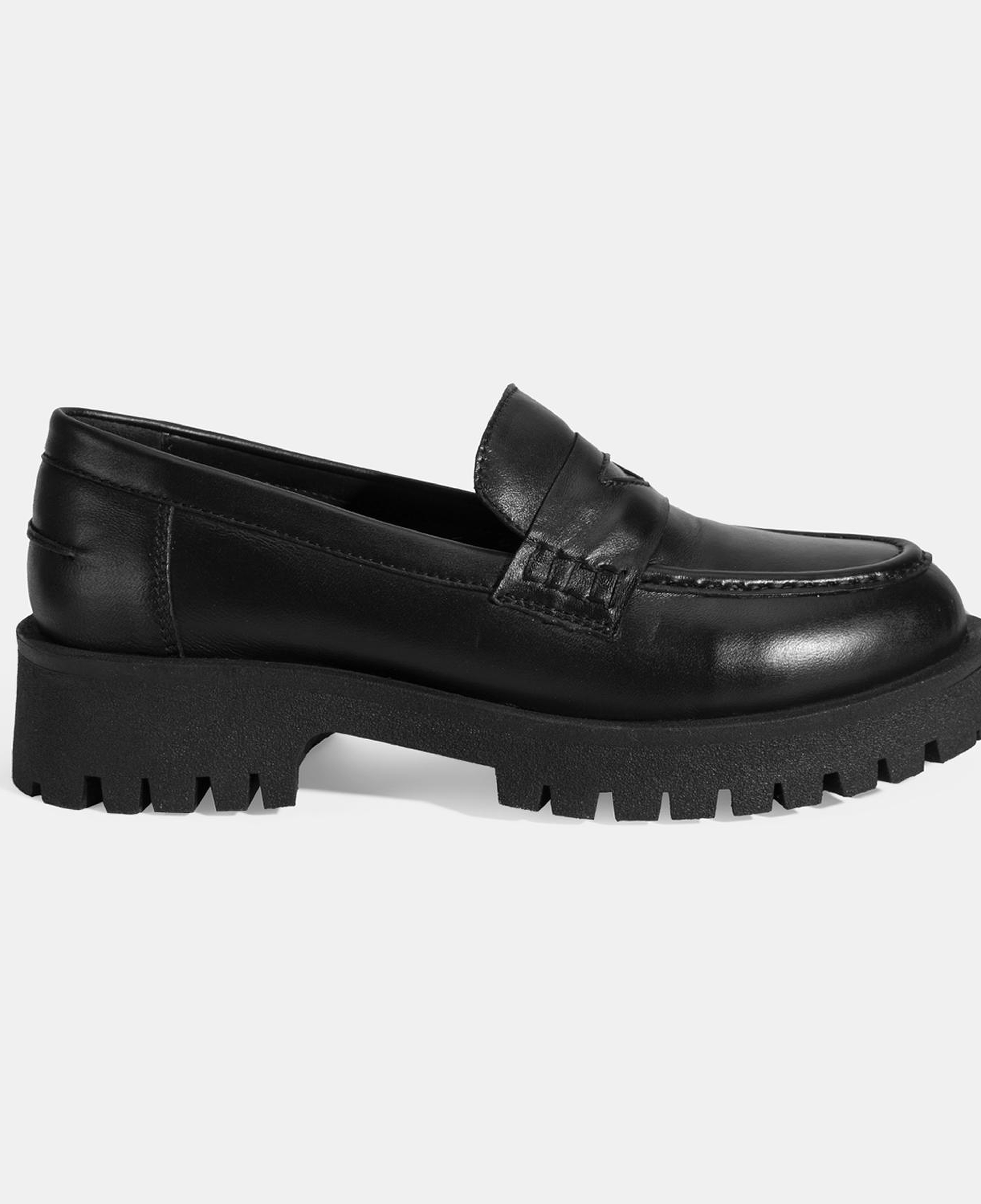 Kadın Siyah Deri Loafer